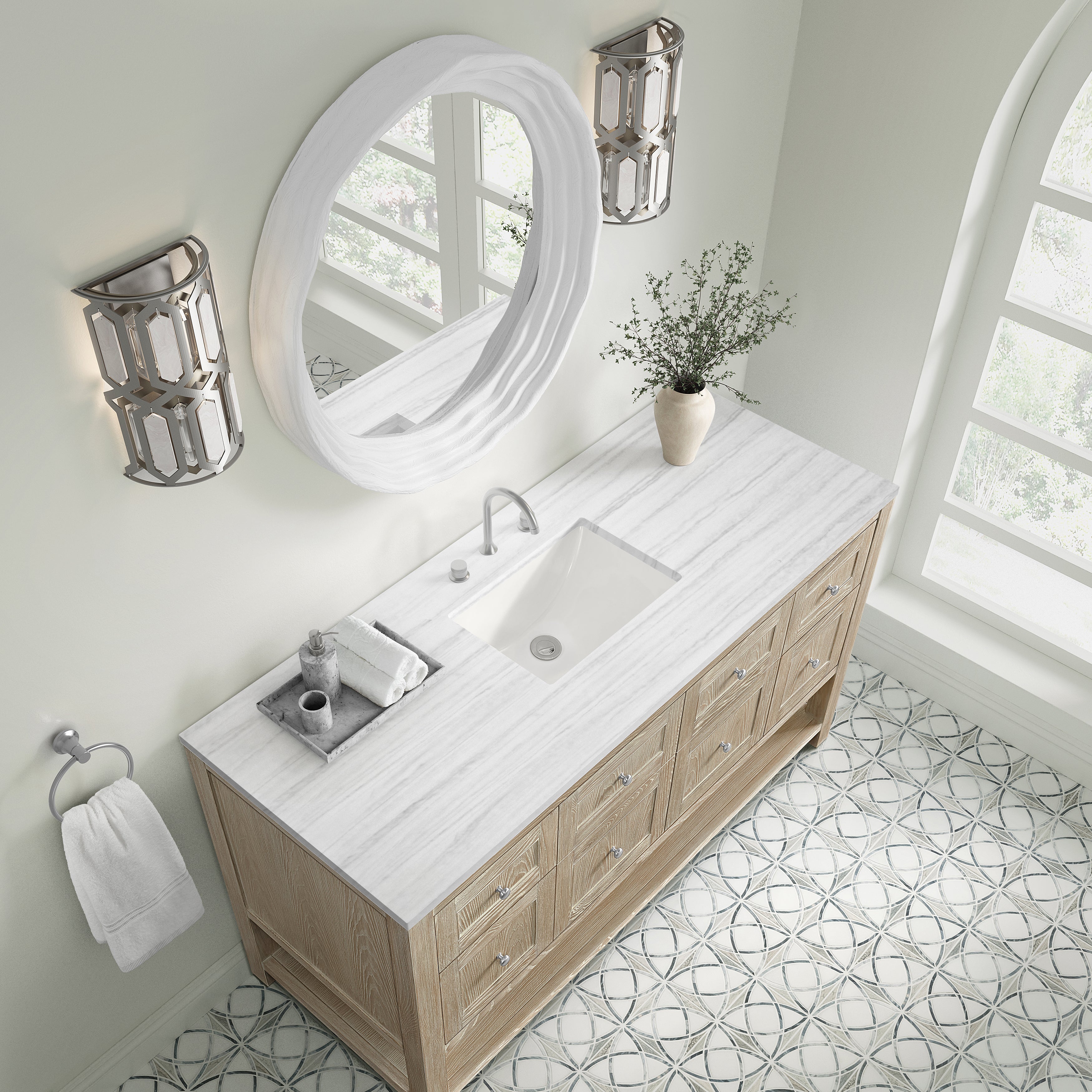James Martin Breckenridge 60" Single Vanity in Whitewashed Oak with 3cm Countertop