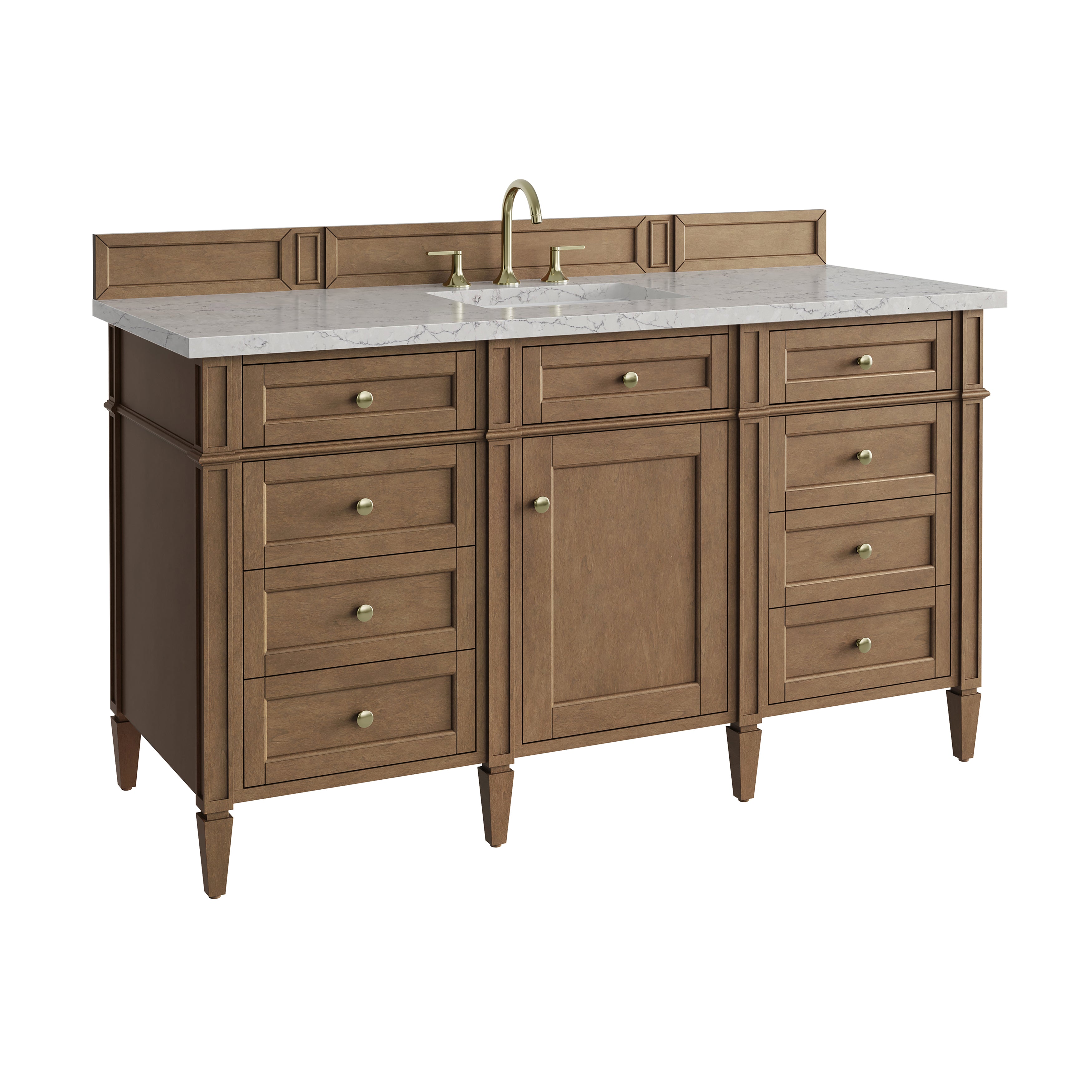 James Martin Brittany 60" Single Vanity in Pecan with 3cm Countertop