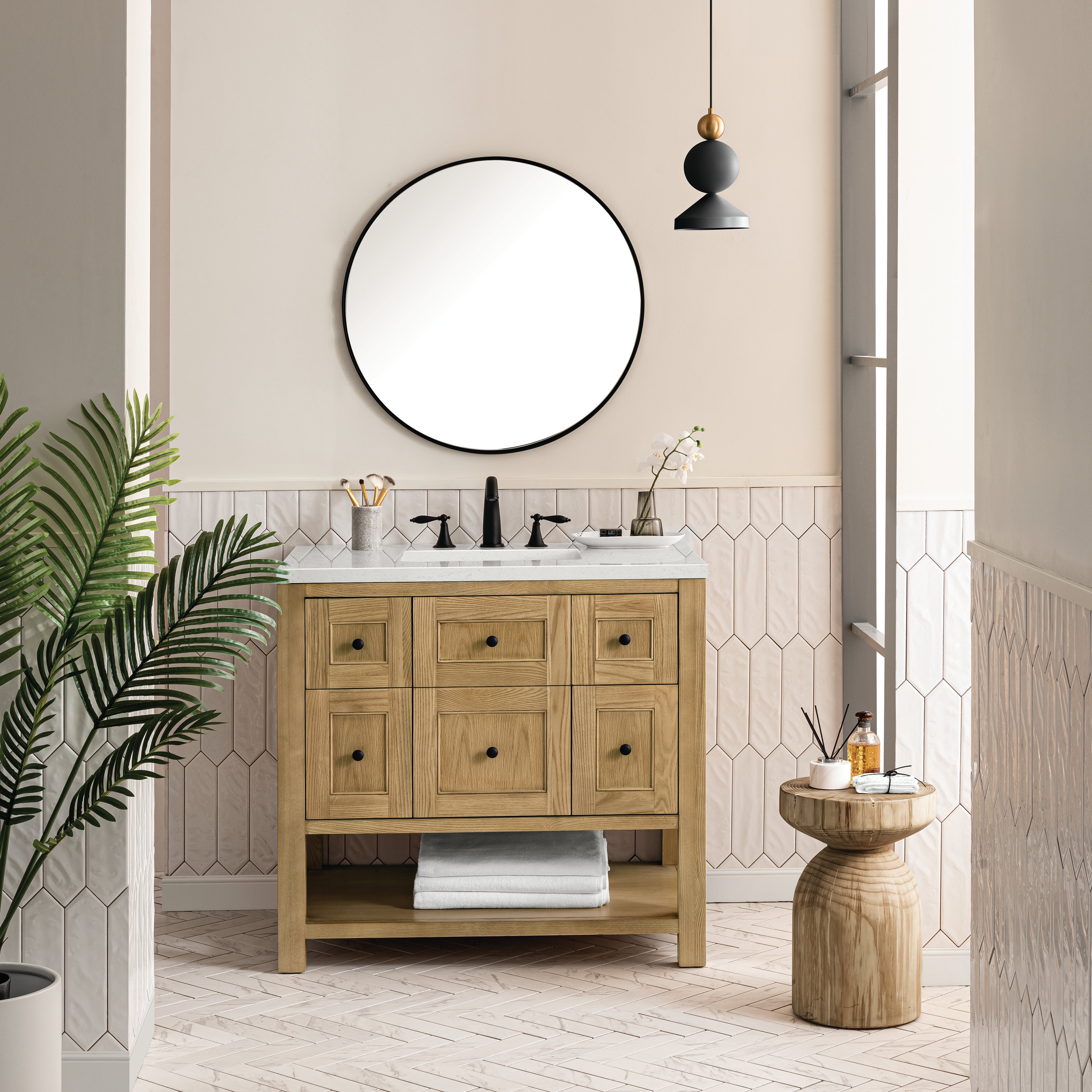 James Martin Breckenridge 36" Single Vanity in Light Natural Oak with 3cm Countertop