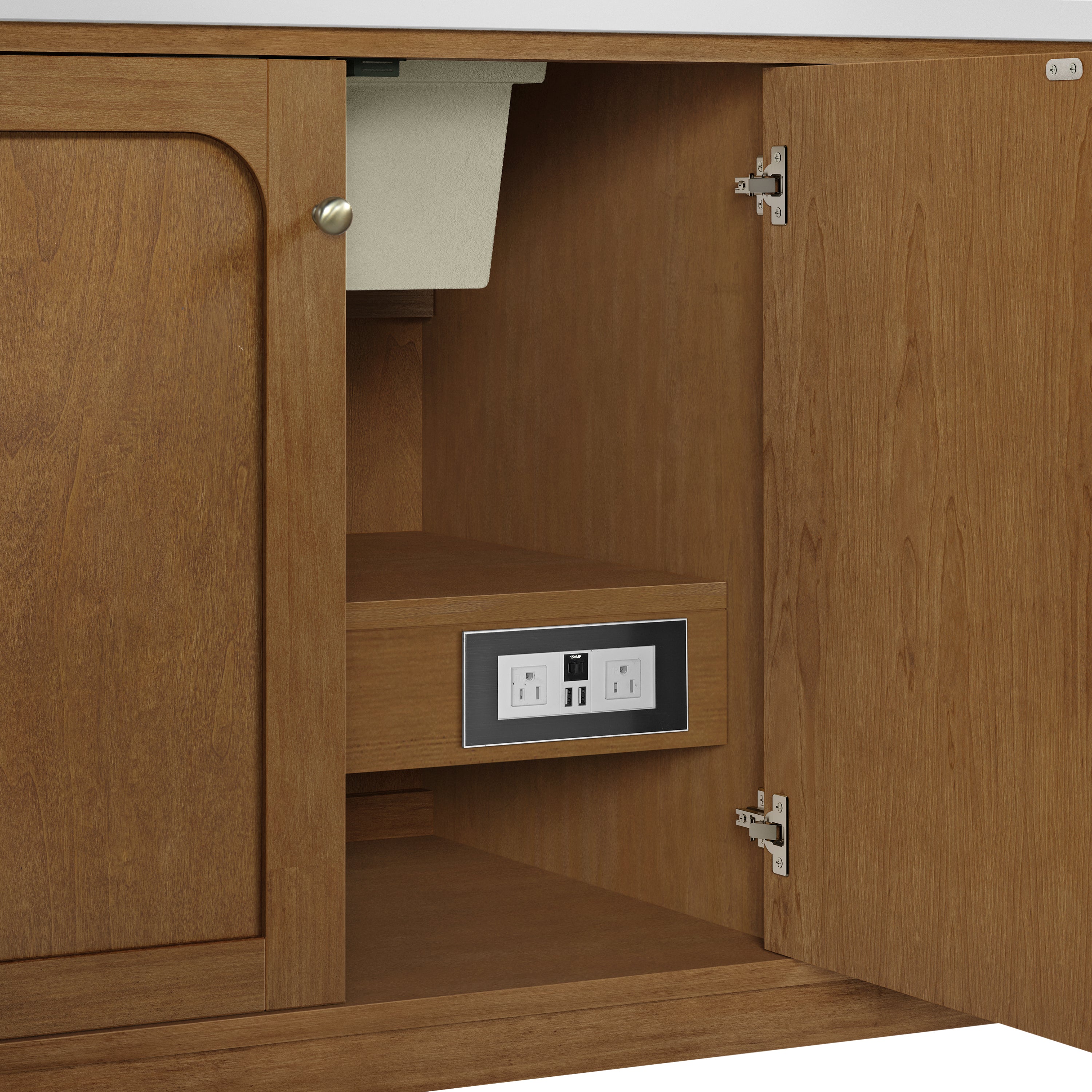 James Martin Laurent 60" Single Vanity in Honey Oak with 3cm Countertop and FreePower Wireless Charger