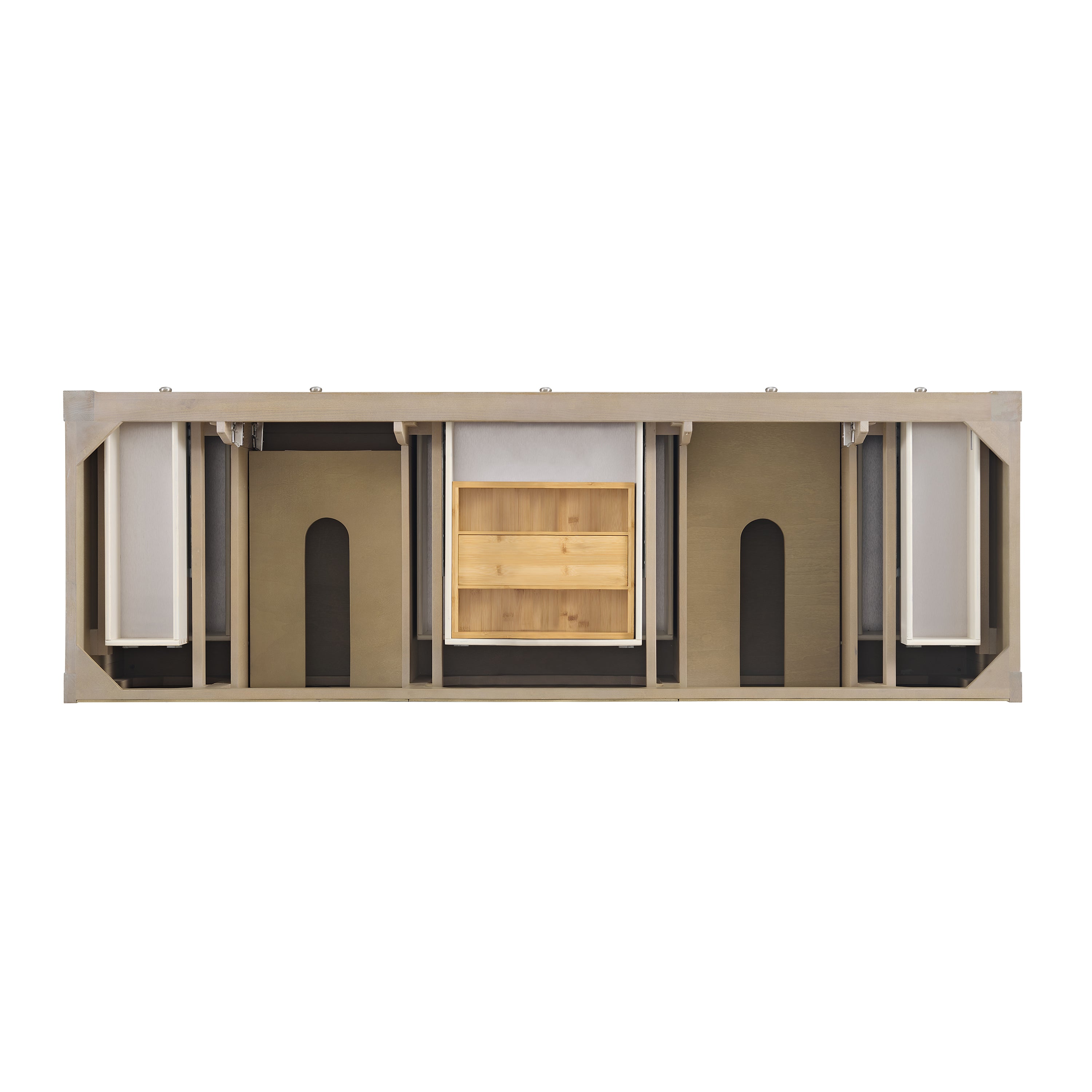 James Martin Breckenridge 72" Double Vanity in Whitewashed Oak with 3cm Countertop and FreePower Wireless Charger