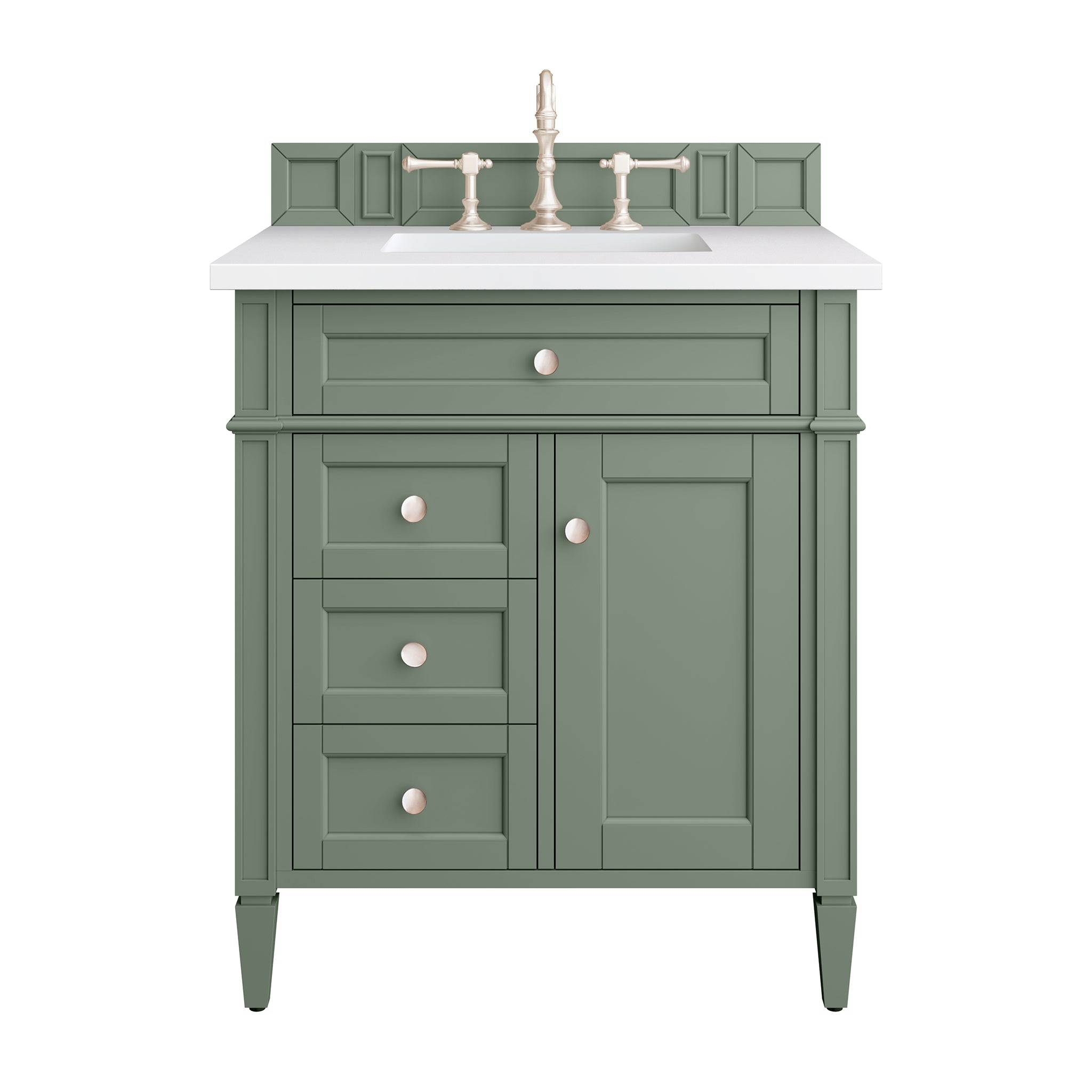 James Martin Brittany 30" Single Vanity in Smokey Celadon with 3cm Countertop