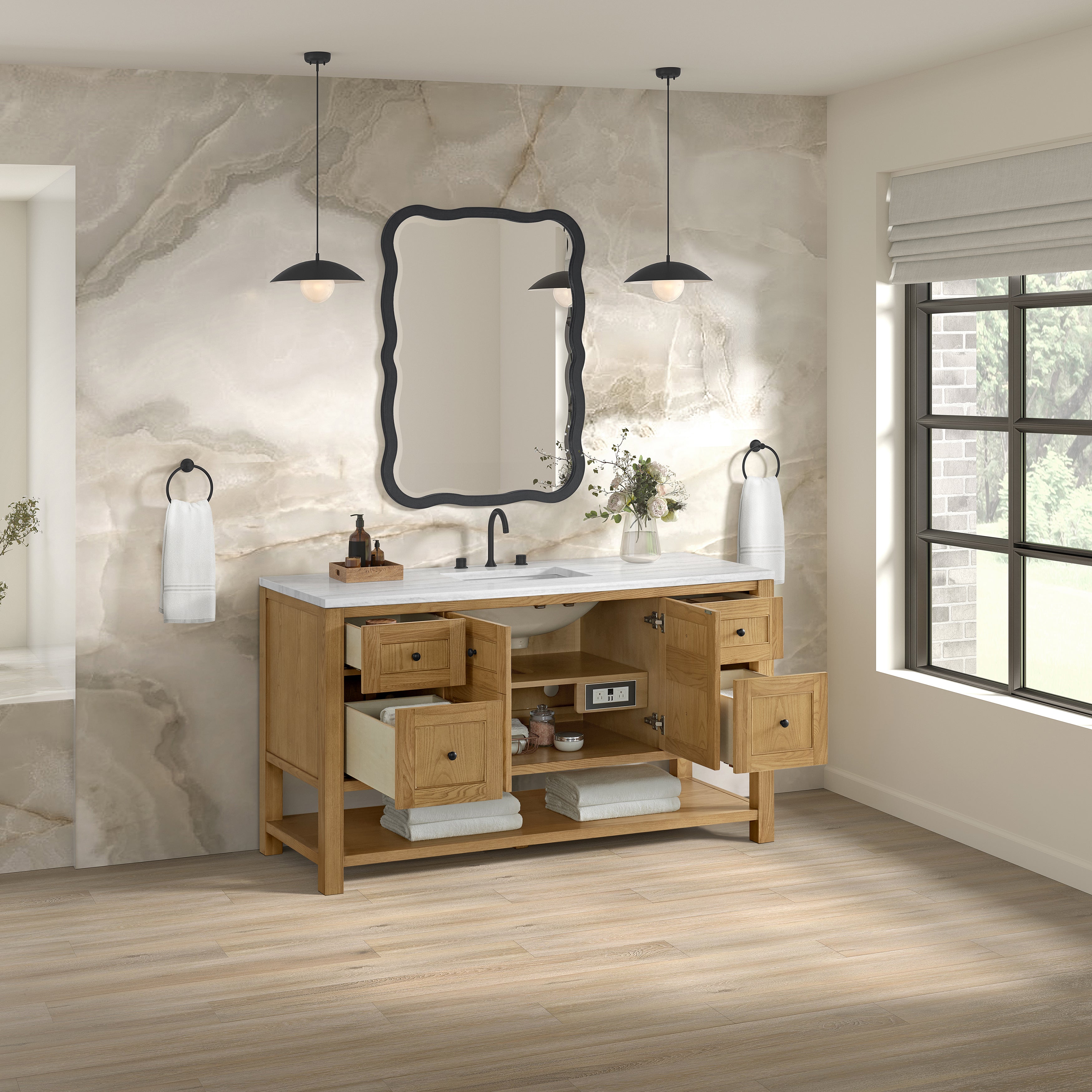 James Martin Breckenridge 60" Single Vanity in Light Natural Oak with 3cm Countertop
