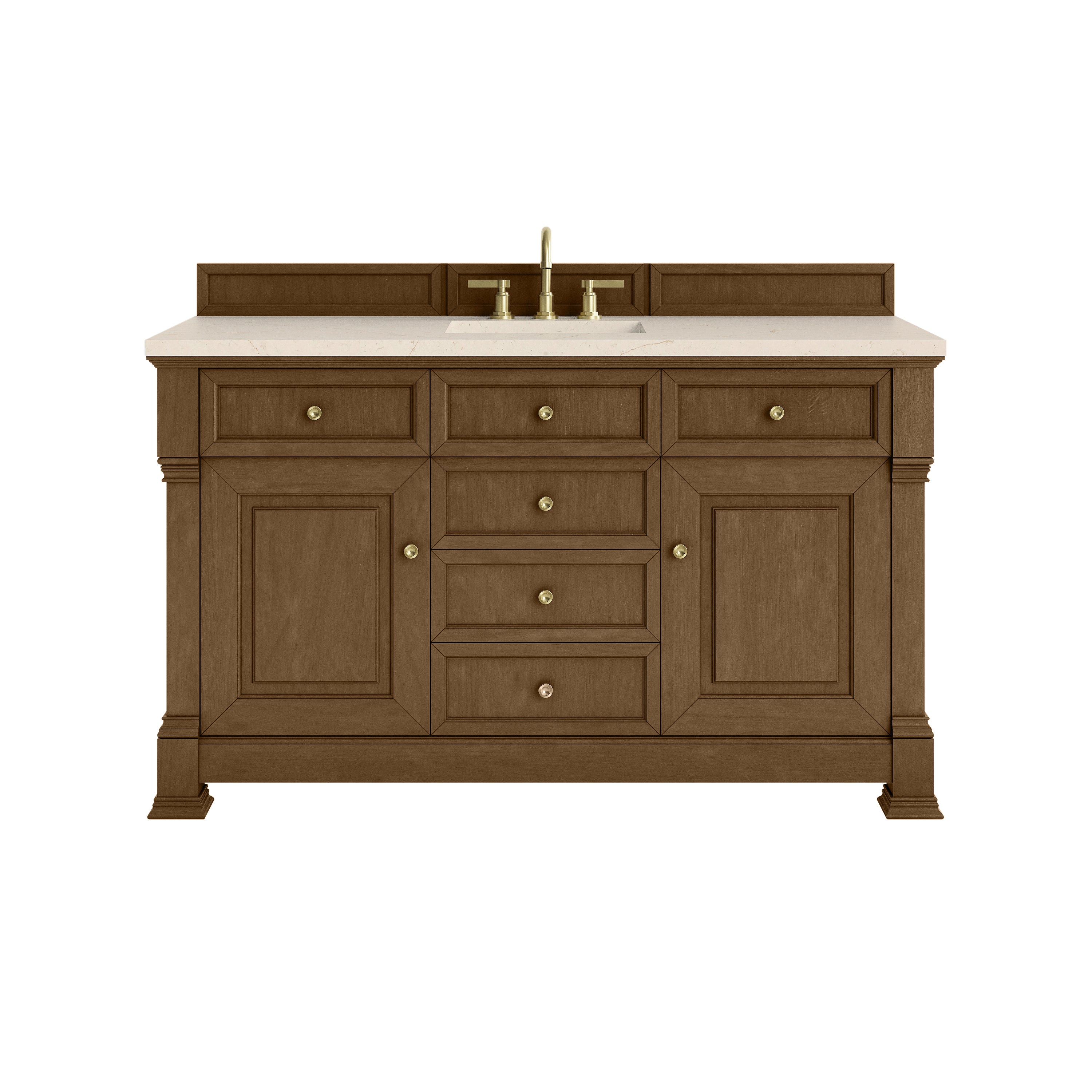 James Martin Brookfield 60" Single Vanity in Honey Oak with 3cm Countertop