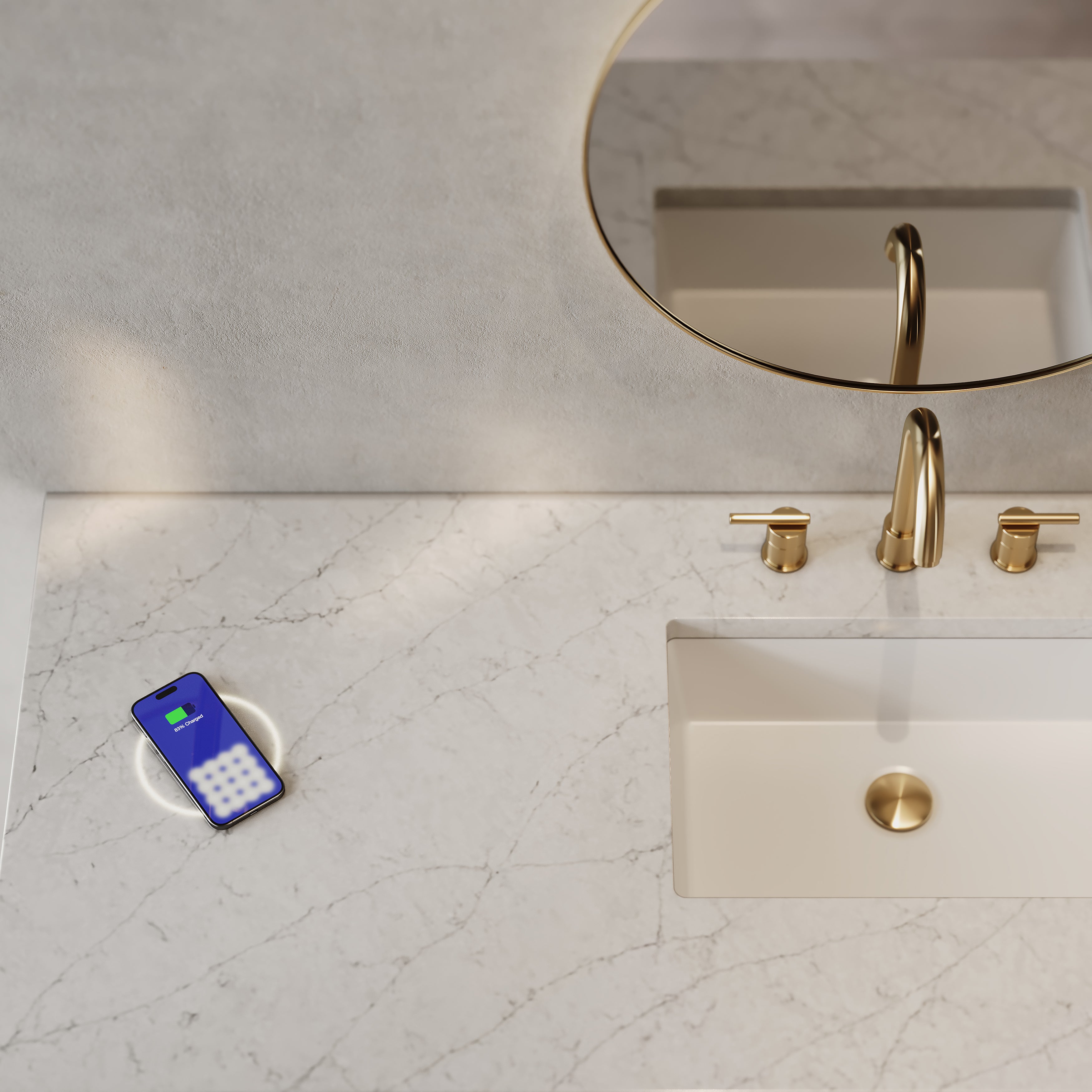 James Martin Brookfield 60" Single Vanity in Honey Oak with 3cm Countertop and FreePower Wireless Charger