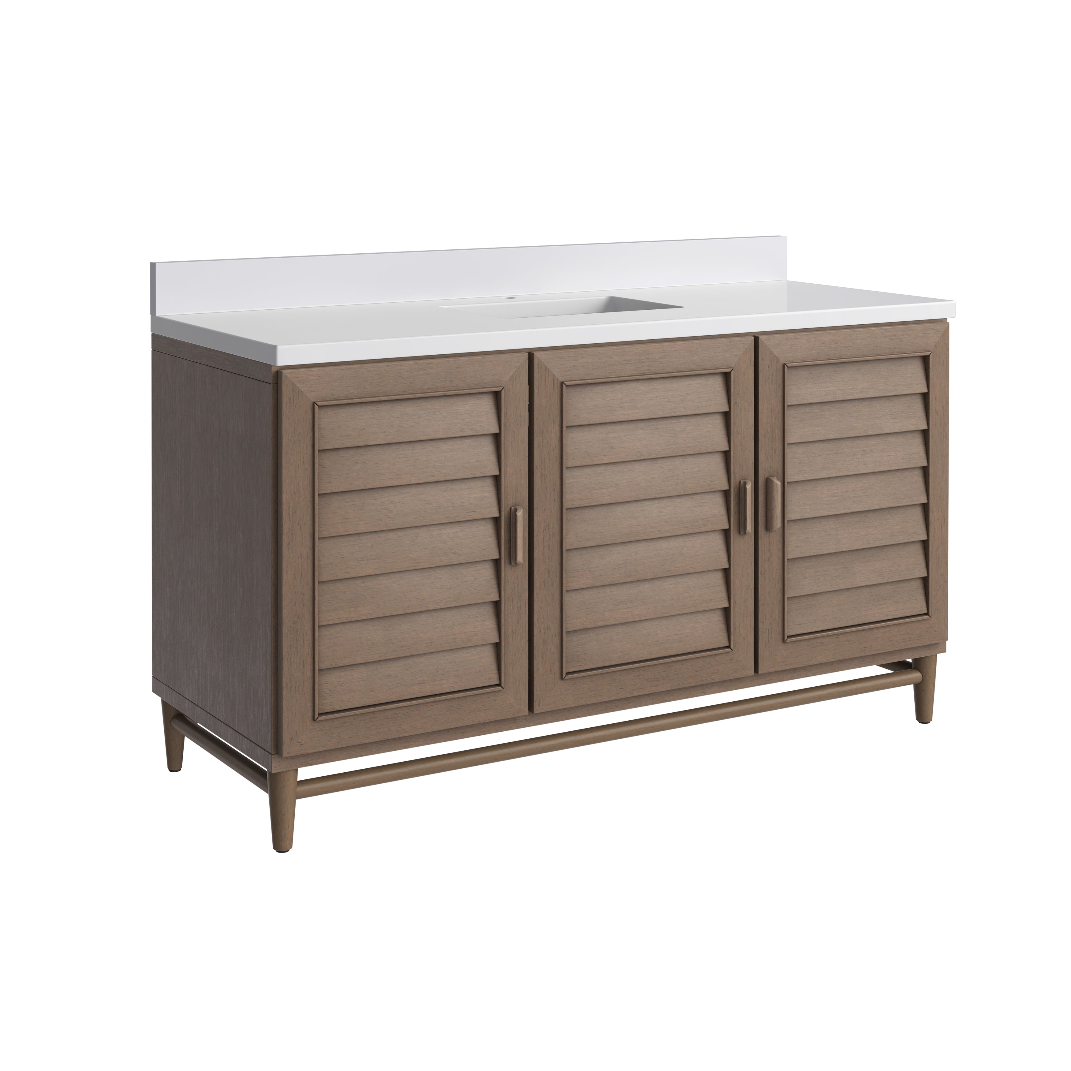 James Martin Portland 60" Single Vanity in Whitewashed Walnut with 3cm Countertop
