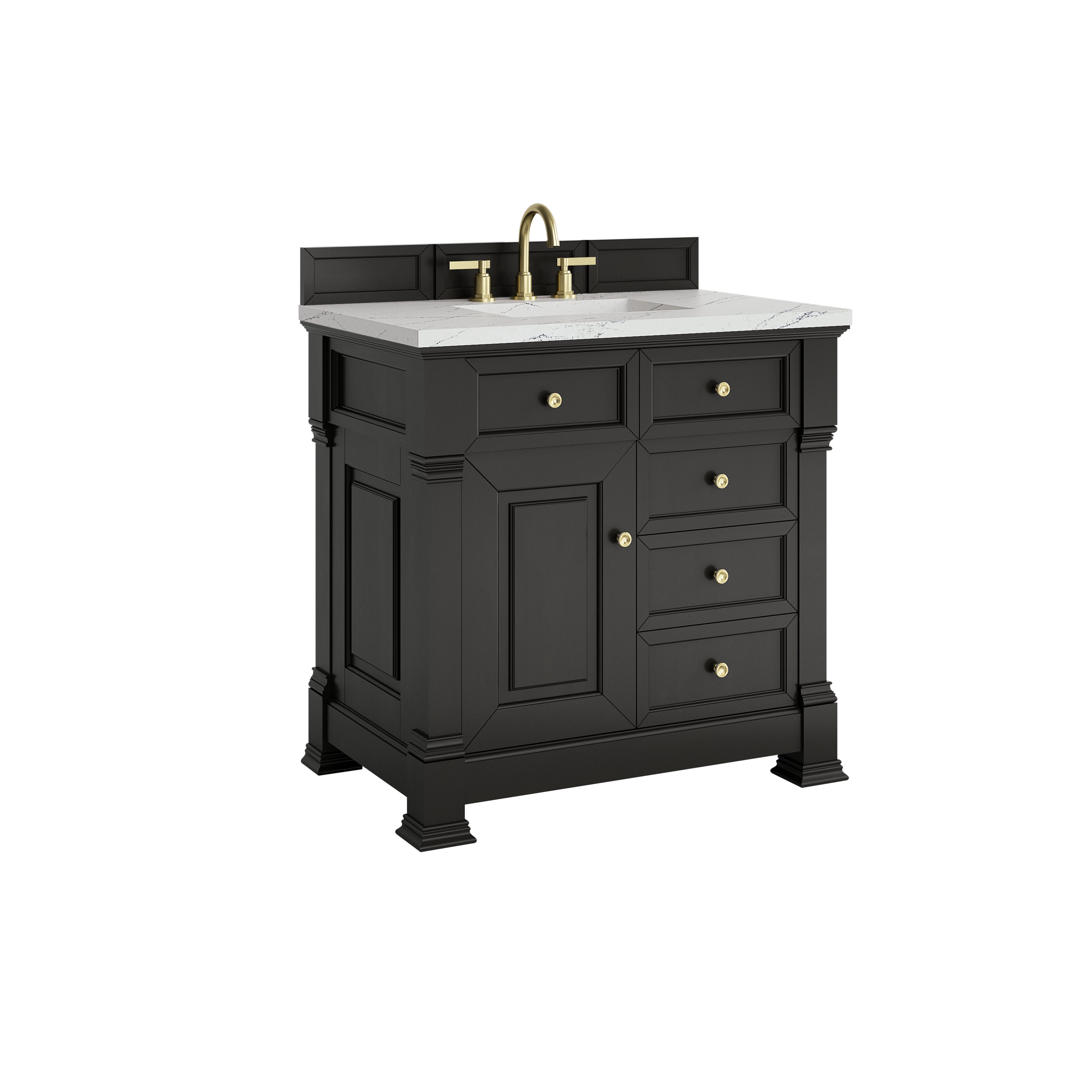 James Martin Brookfield 36" Single Vanity in Black Onyx with 3cm Countertop