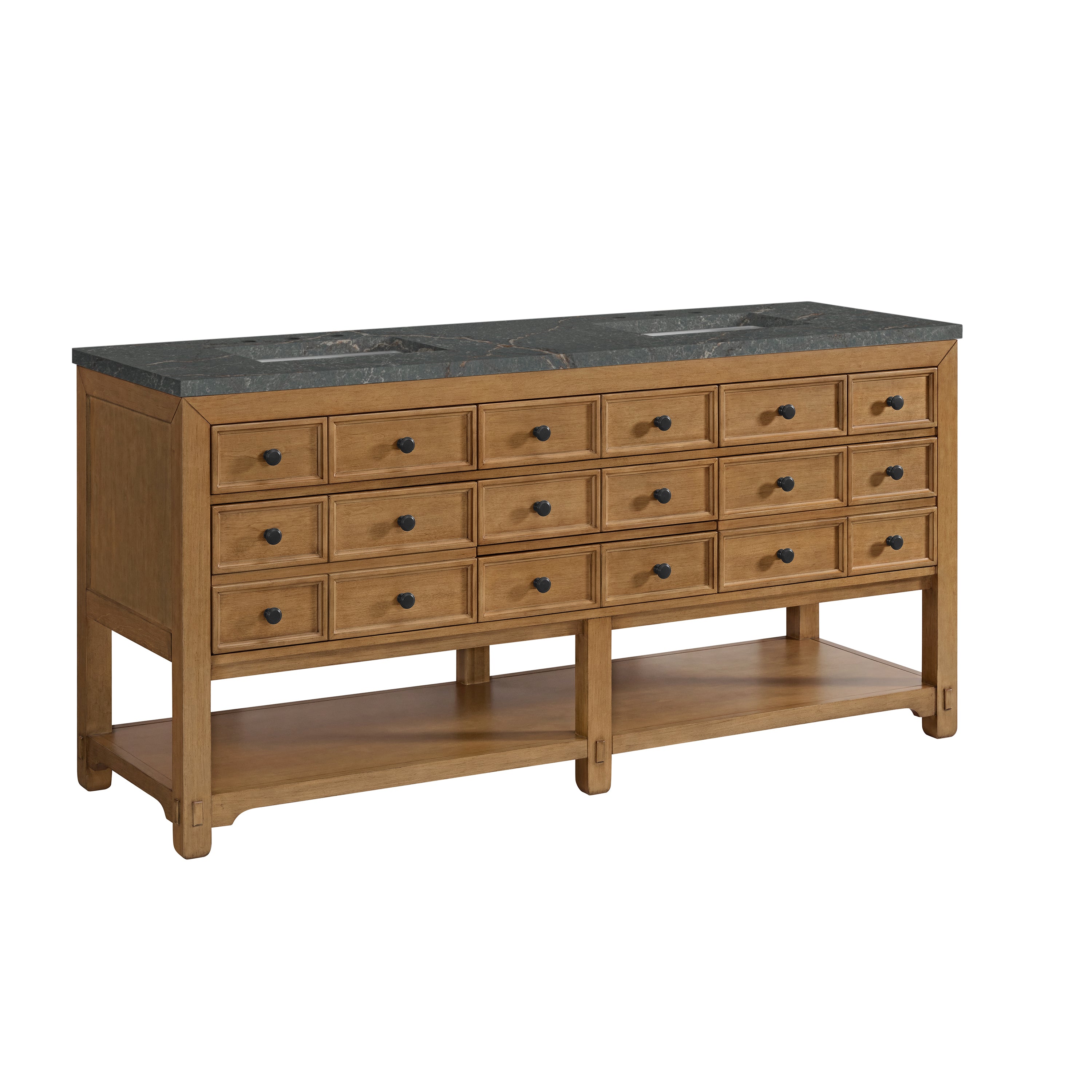 James Martin Malibu 72" Double Vanity in Amber Birch with 3cm Countertop