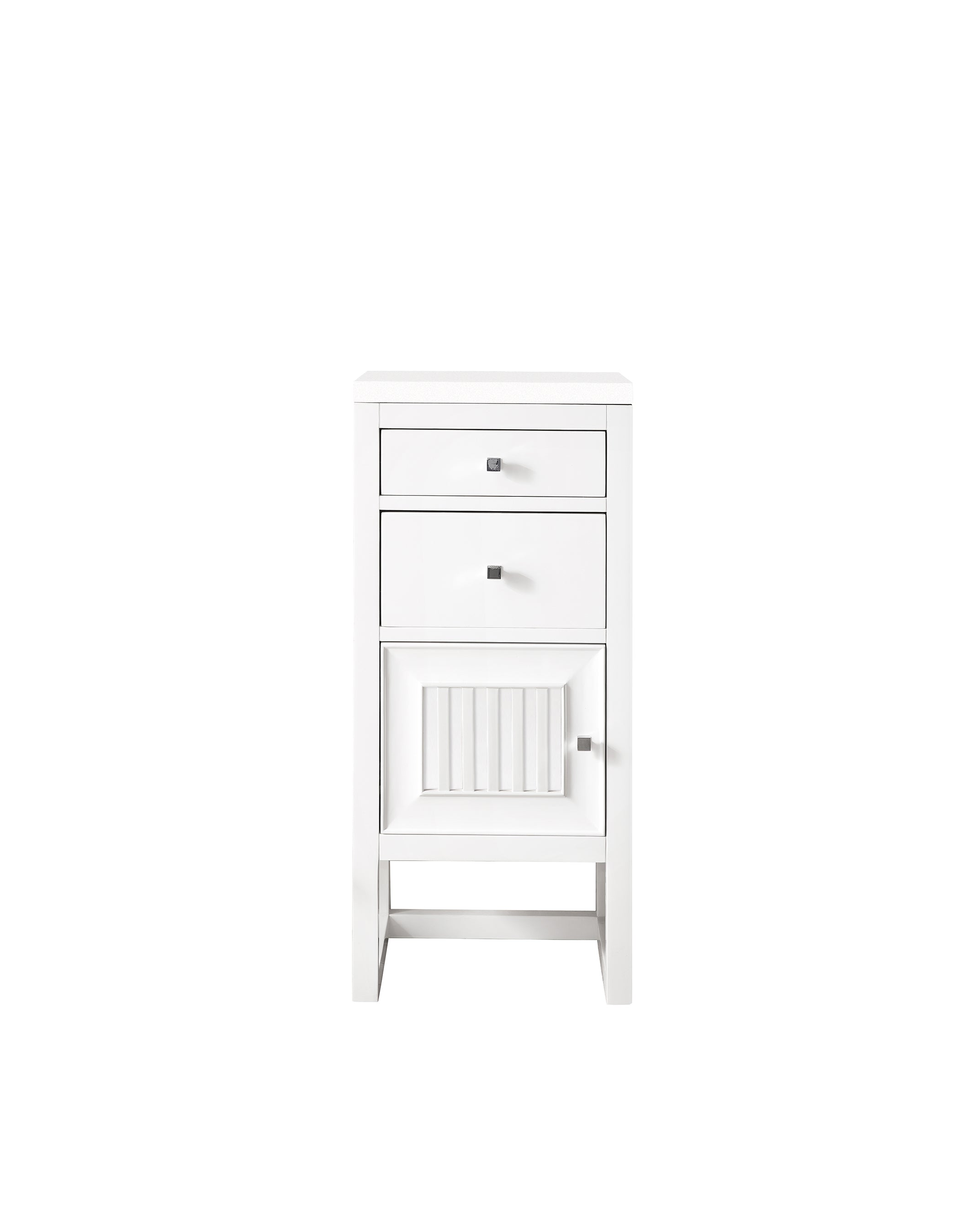 James Martin Athens 15" Base Cabinet with Drawers and Left Door in Glossy White with 3cm Countertop