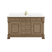 James Martin Brookfield 60" Single Vanity in Pecan with 3cm Countertop