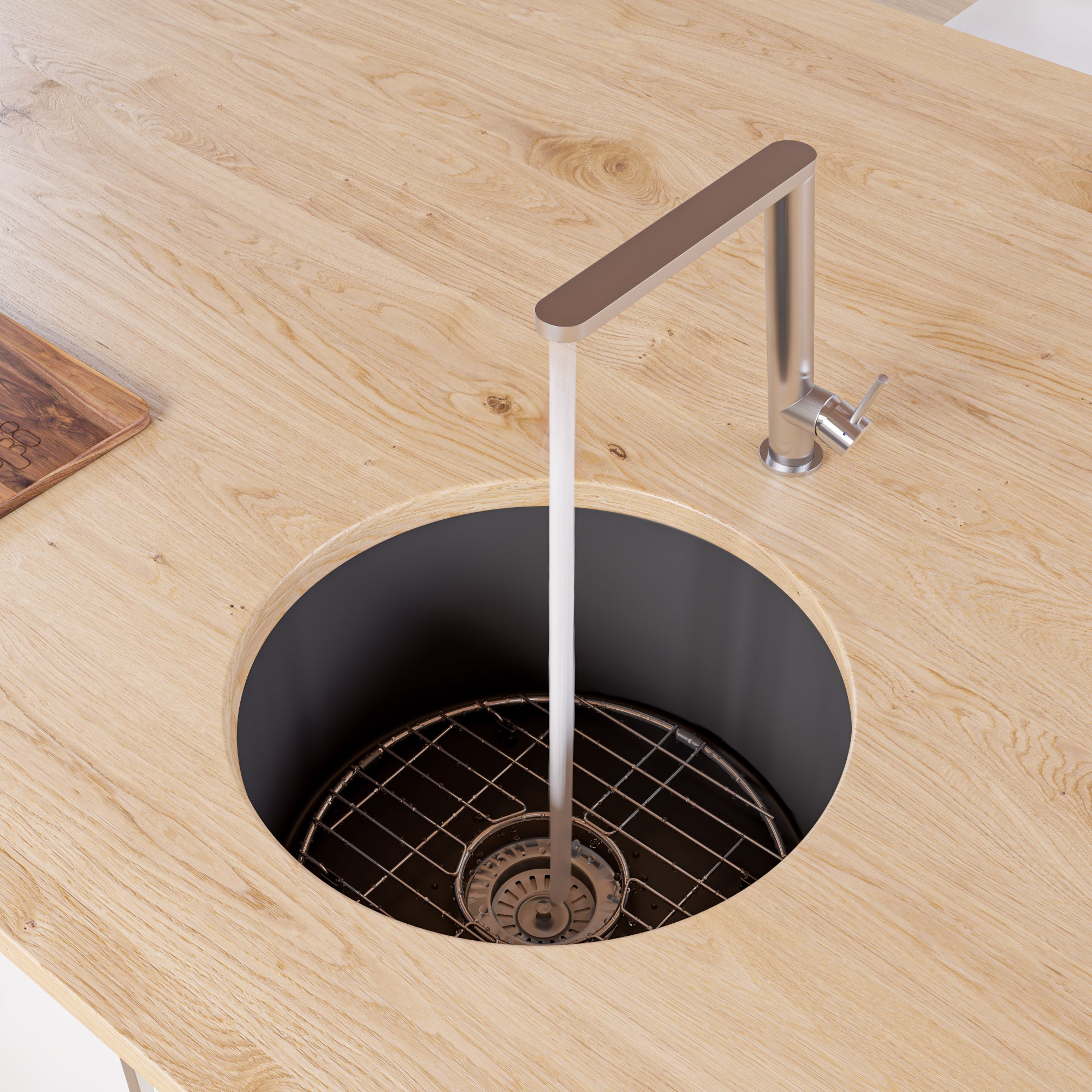 ALFI brand ABF1818R Round 18" x 18" Undermount / Drop In Fireclay Prep Sink