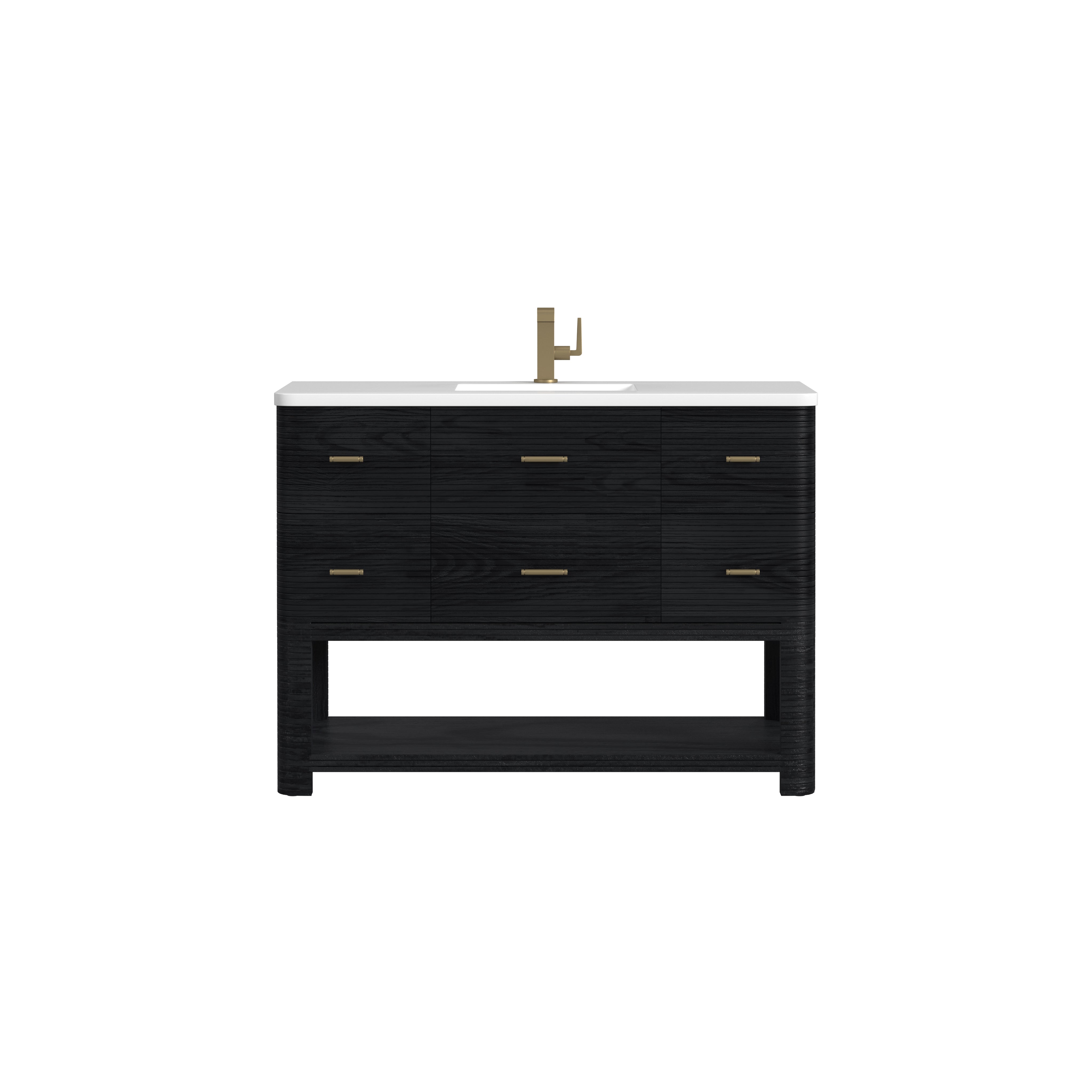 James Martin Lucian 48" Single Vanity in Carbon Oak with 3cm Countertop