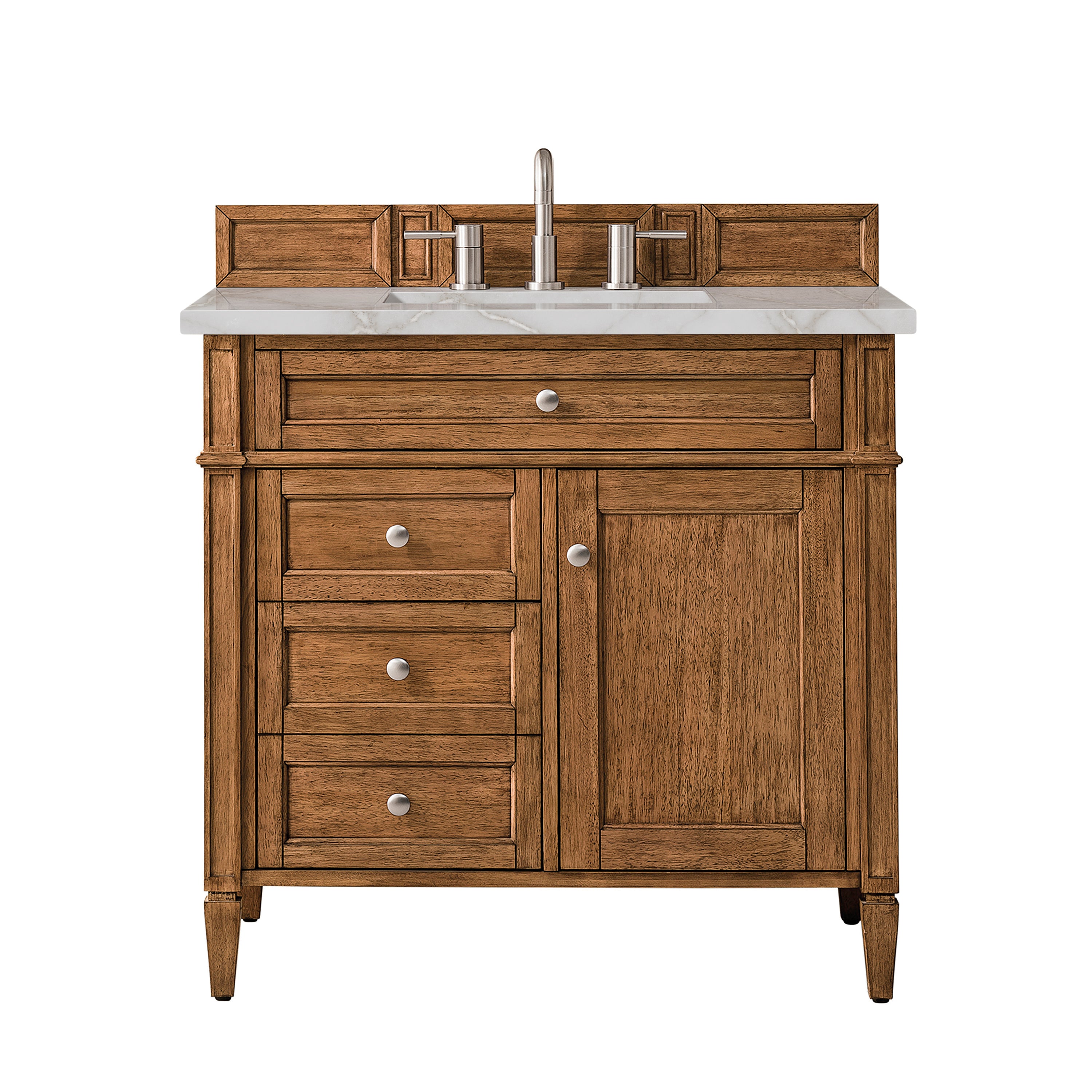 James Martin Brittany 36" Single Vanity in Saddle Brown with 3cm Countertop
