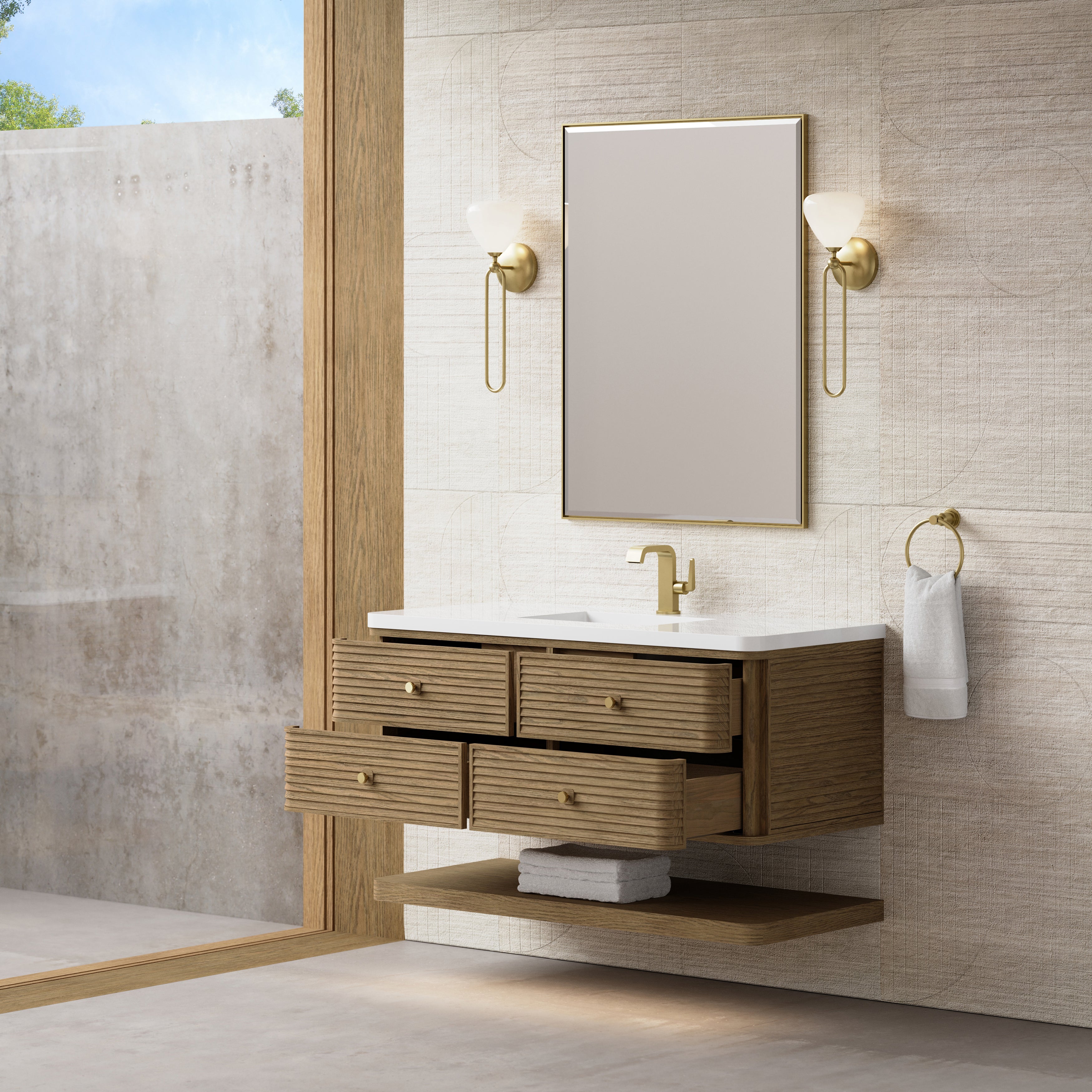 James Martin Allamari 48" Single Vanity in Dune Mist with 3cm Countertop