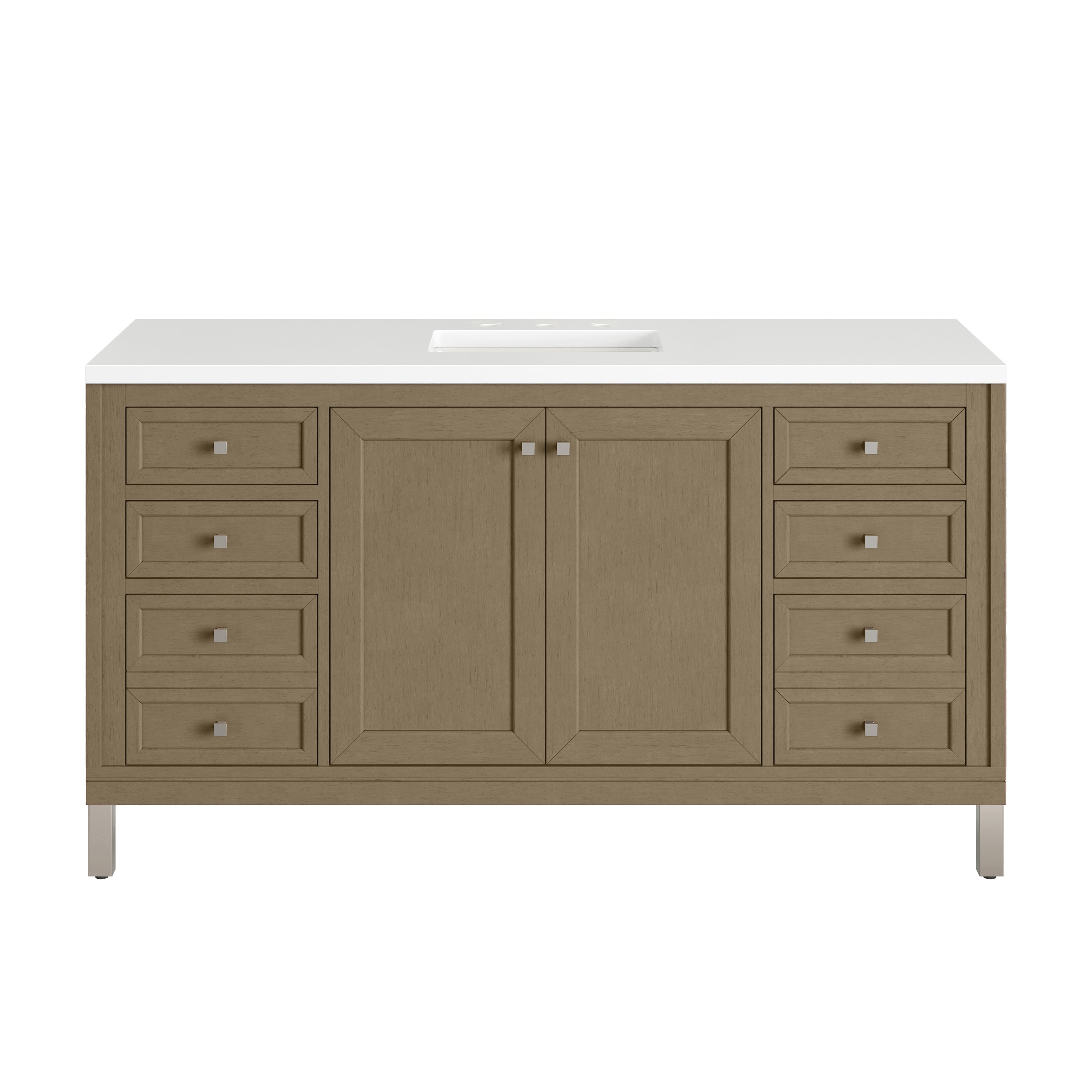 James Martin Chicago 60" Single Vanity in Walnut Whisper with 3cm Countertop