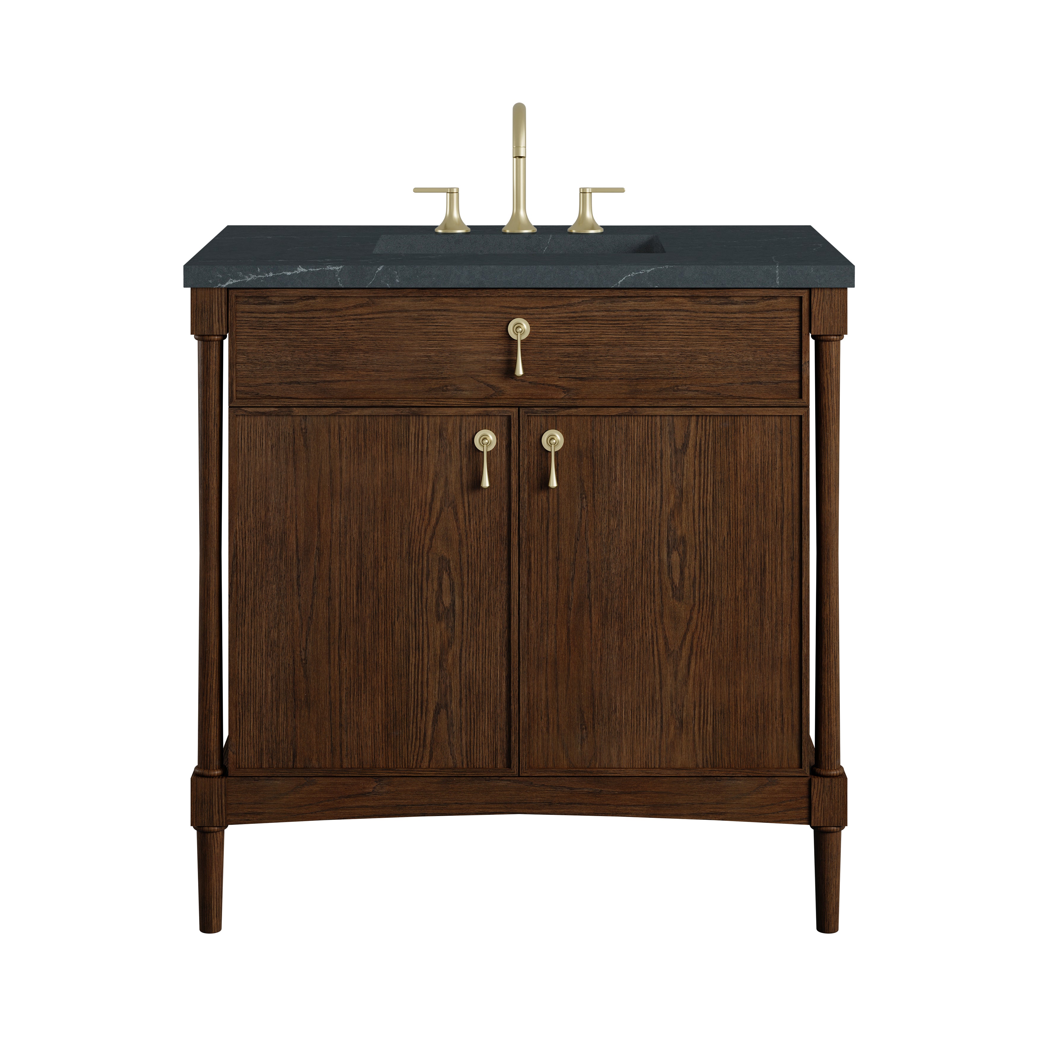 James Martin Kinnsden 36" Single Vanity in Sable Oak with 3cm Countertop