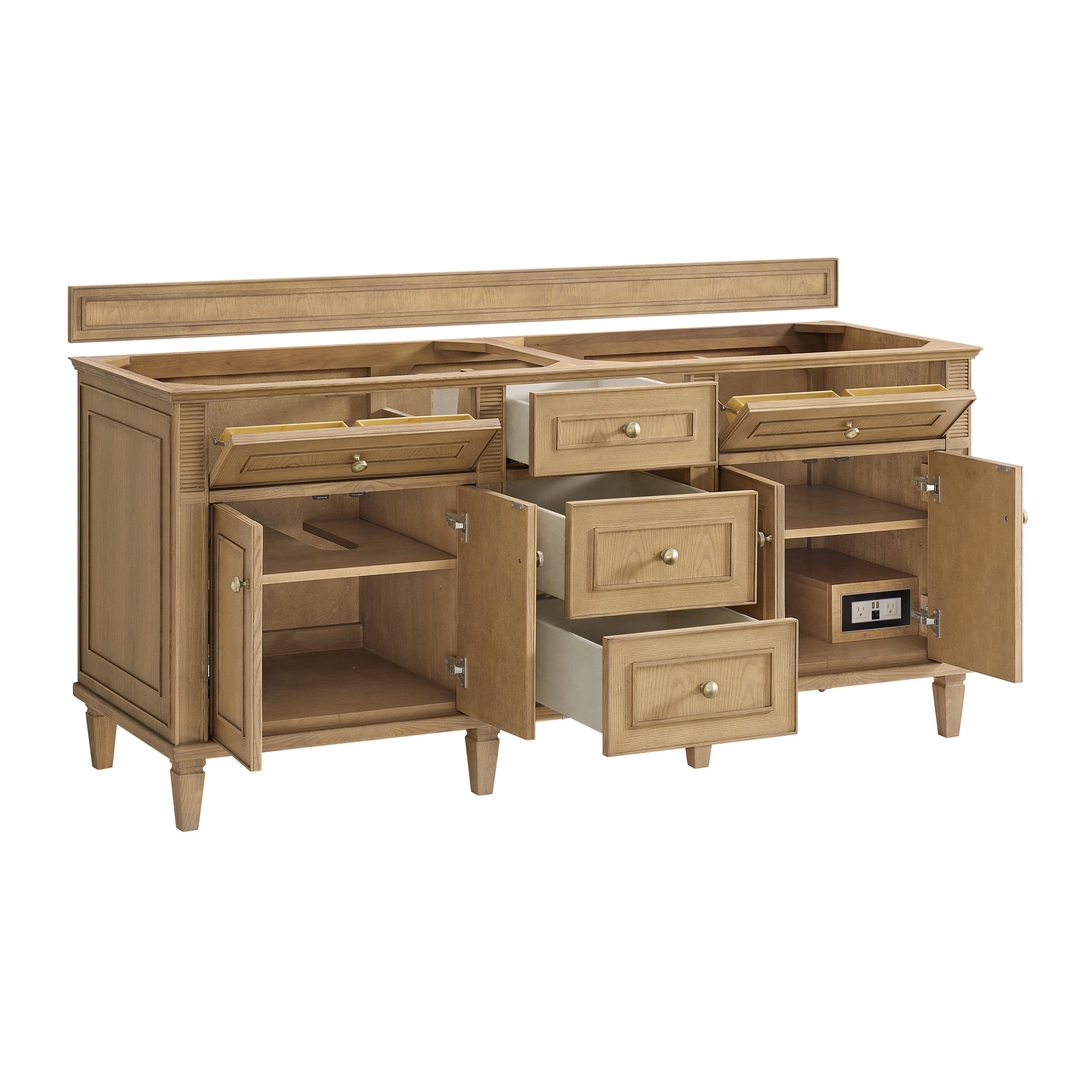 James Martin Lorelai 72" Double Vanity in Light Natural Oak with 3cm Countertop