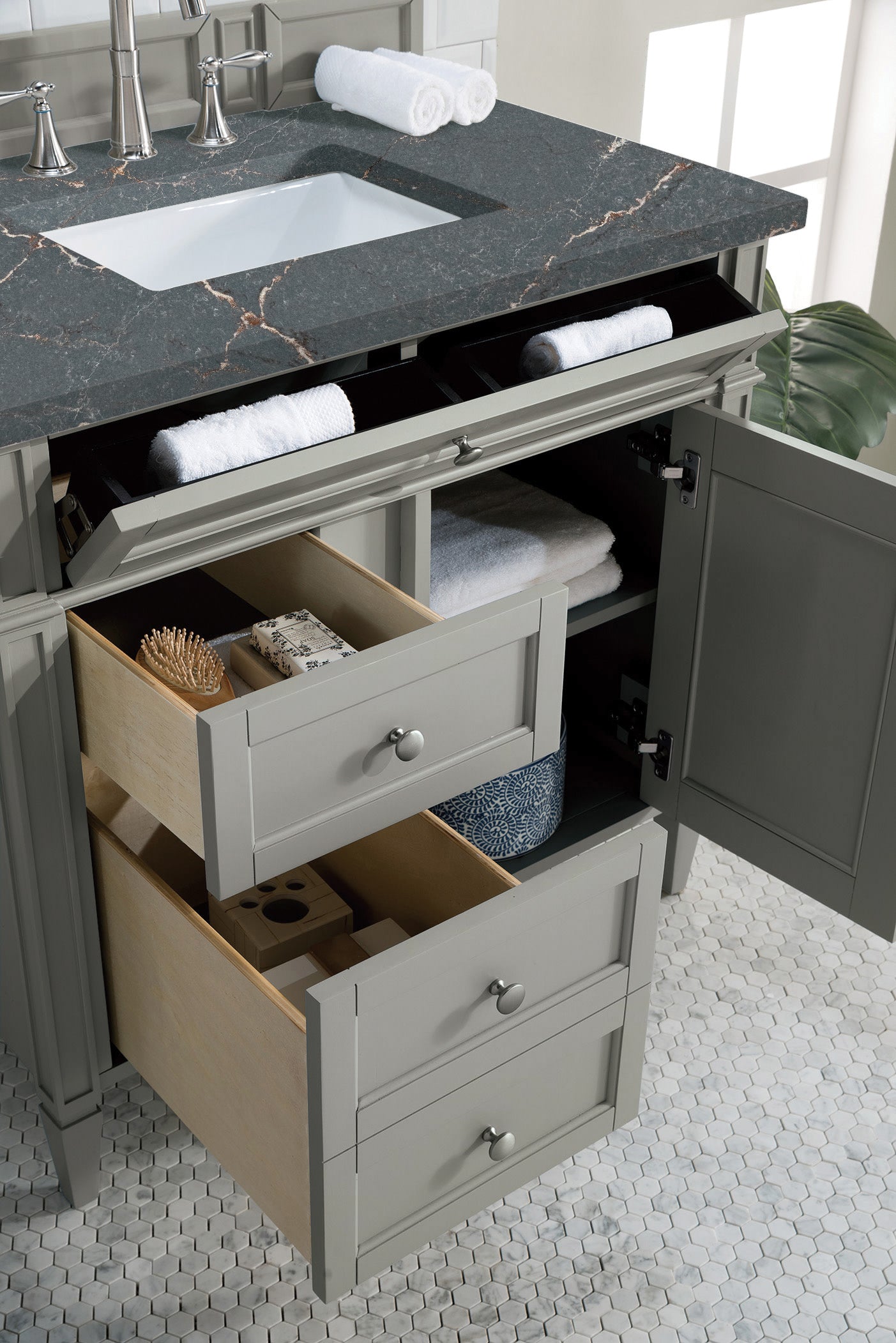 James Martin Brittany 36" Single Vanity in Urban Gray with 3cm Countertop