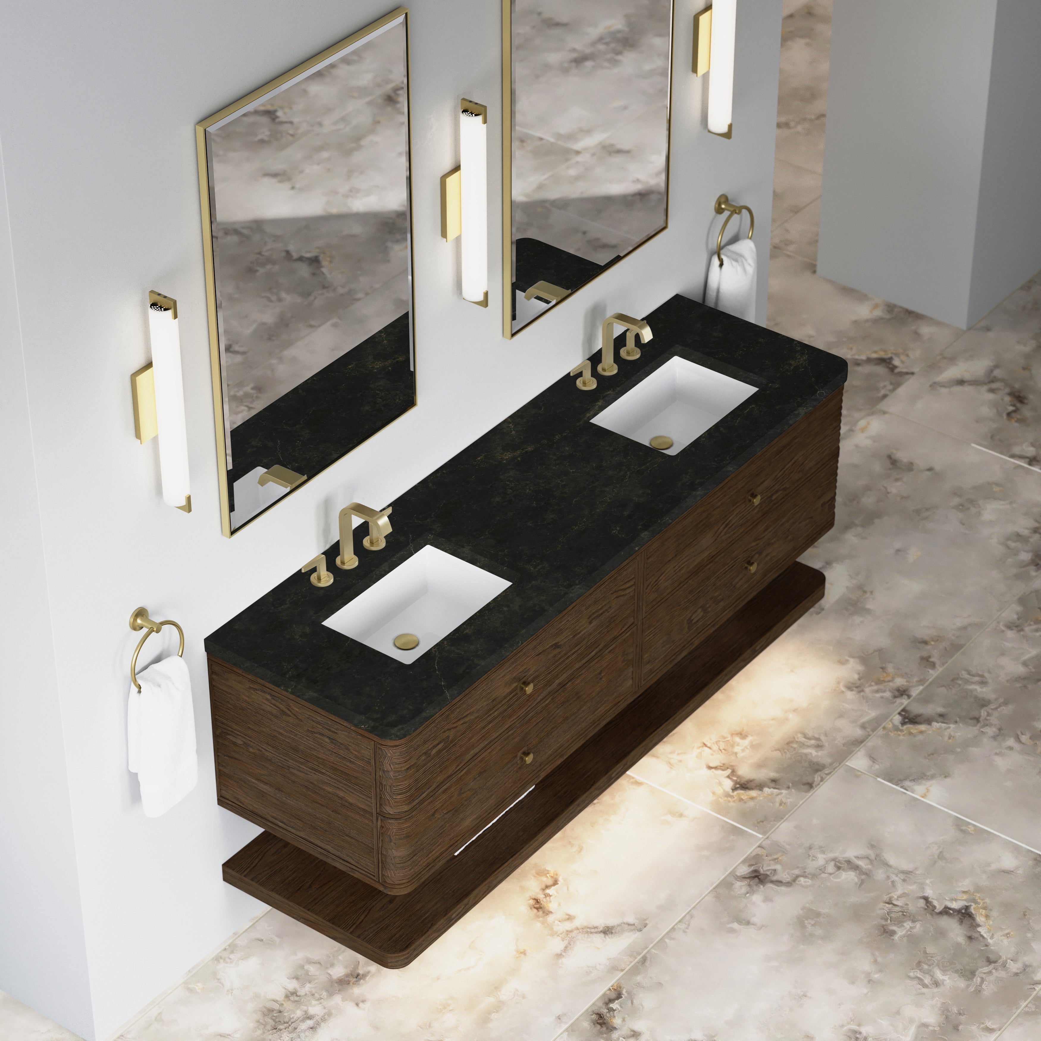 James Martin Allamari 72" Double Vanity in Sable with 3cm Countertop