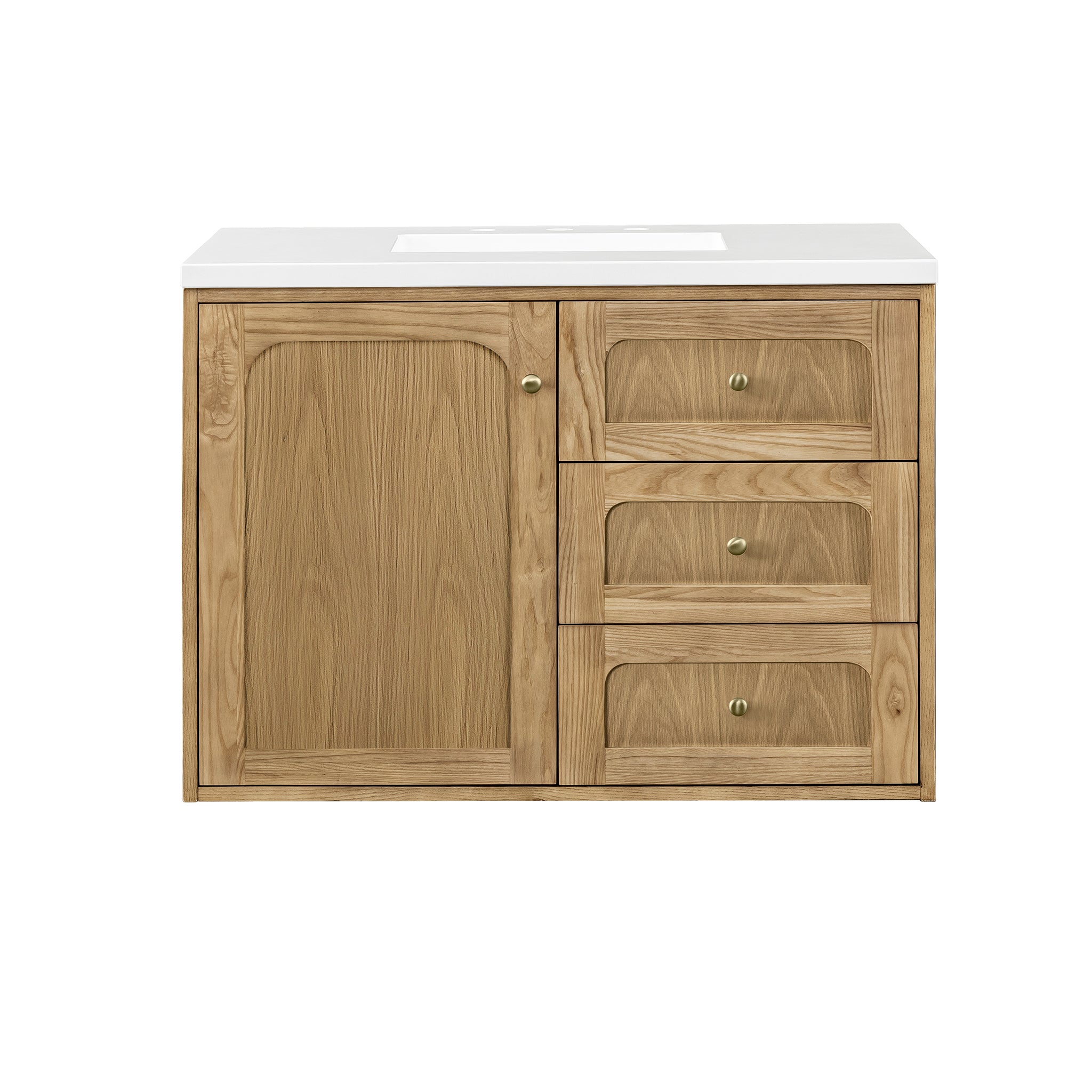 James Martin Laurent 36" Single Vanity in Light Natural Oak with 3cm Countertop