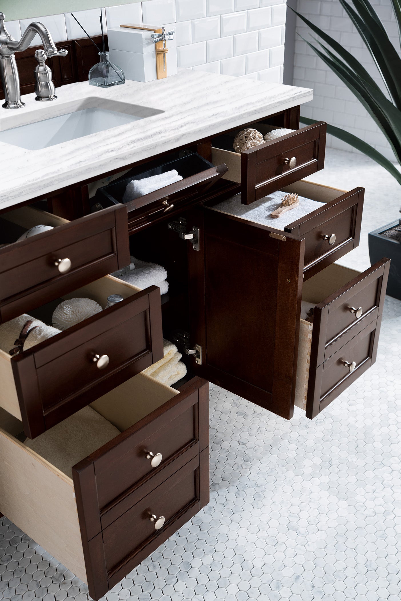James Martin Brittany 48" Single Vanity in Burnished Mahogany with 3cm Countertop