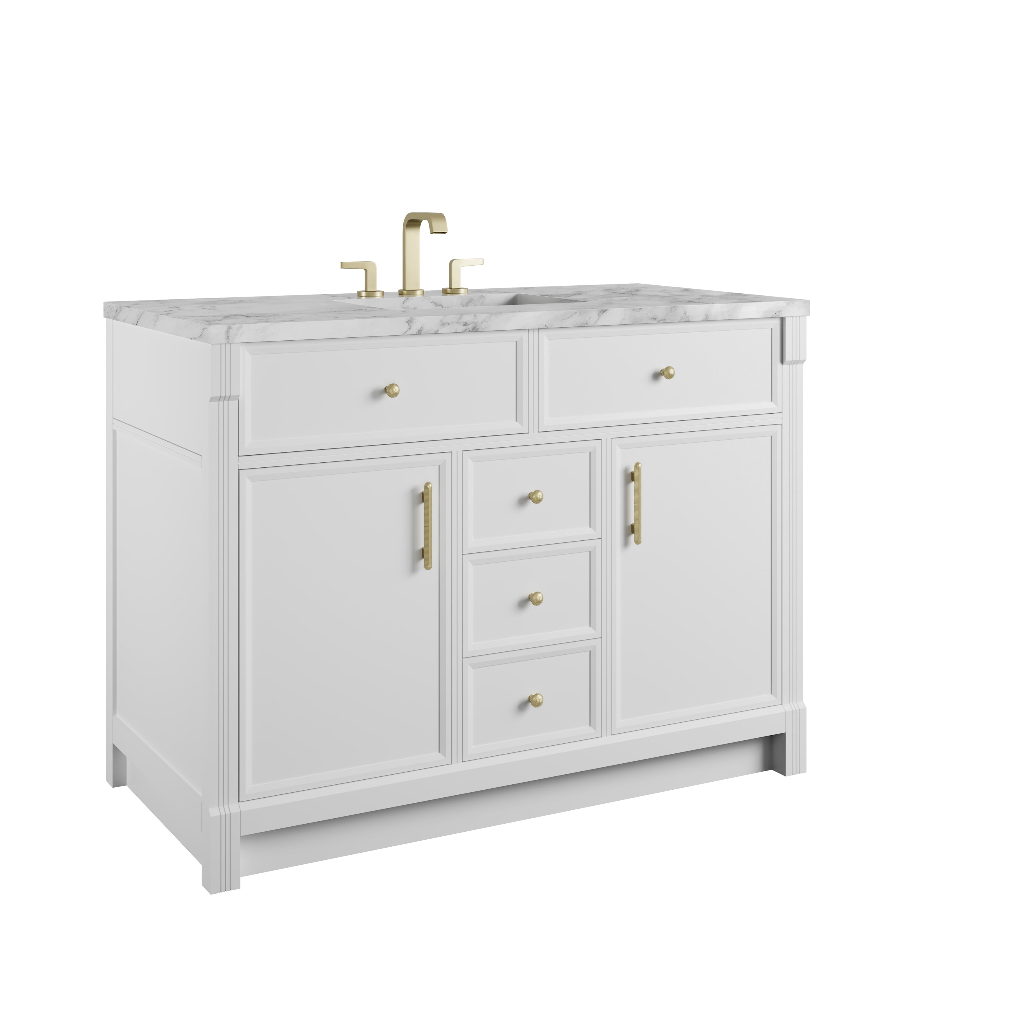James Martin Bellshire 48" Single Vanity in Bright White with 3cm Countertop