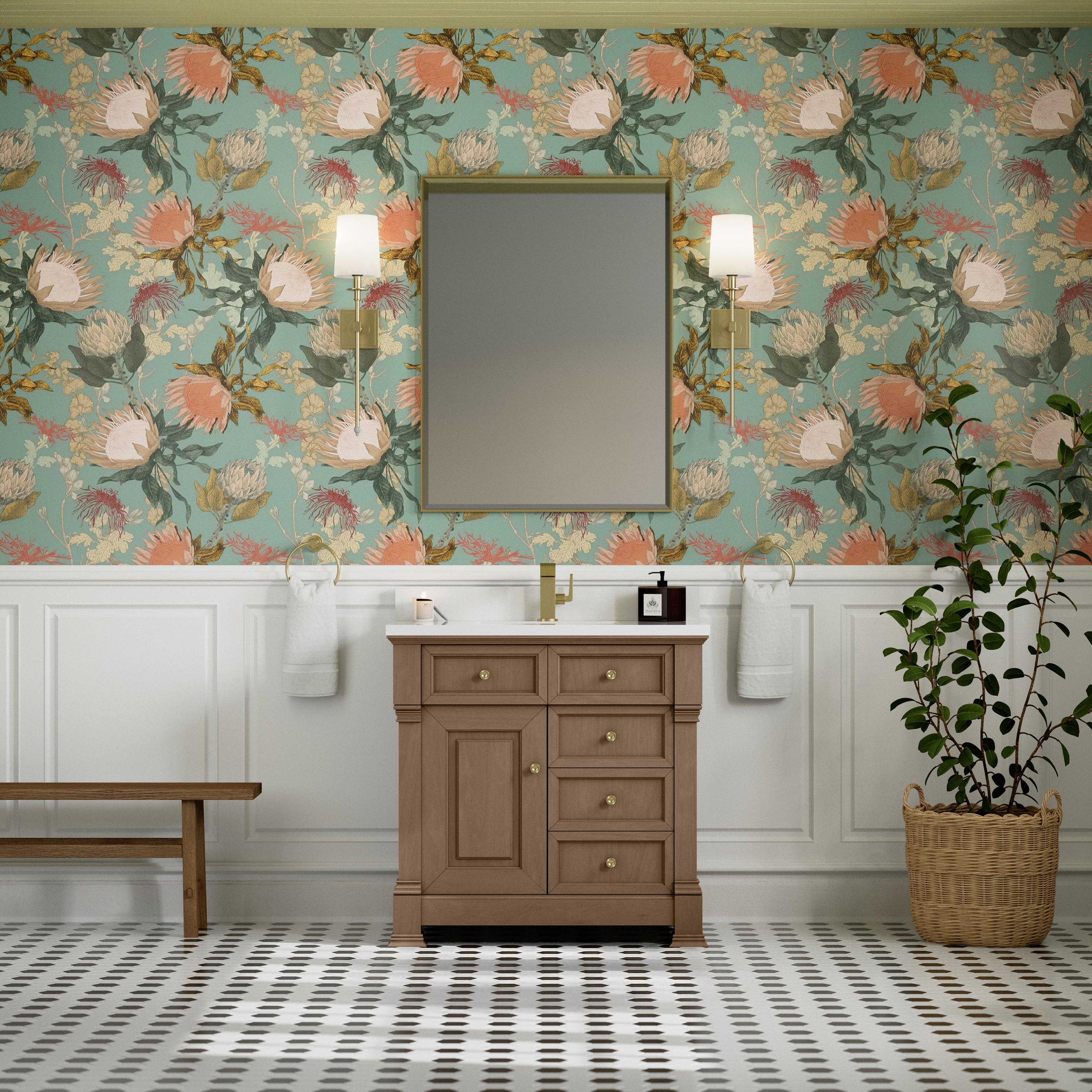 James Martin Brookfield 36" Single Vanity in Pecan with 3cm Countertop