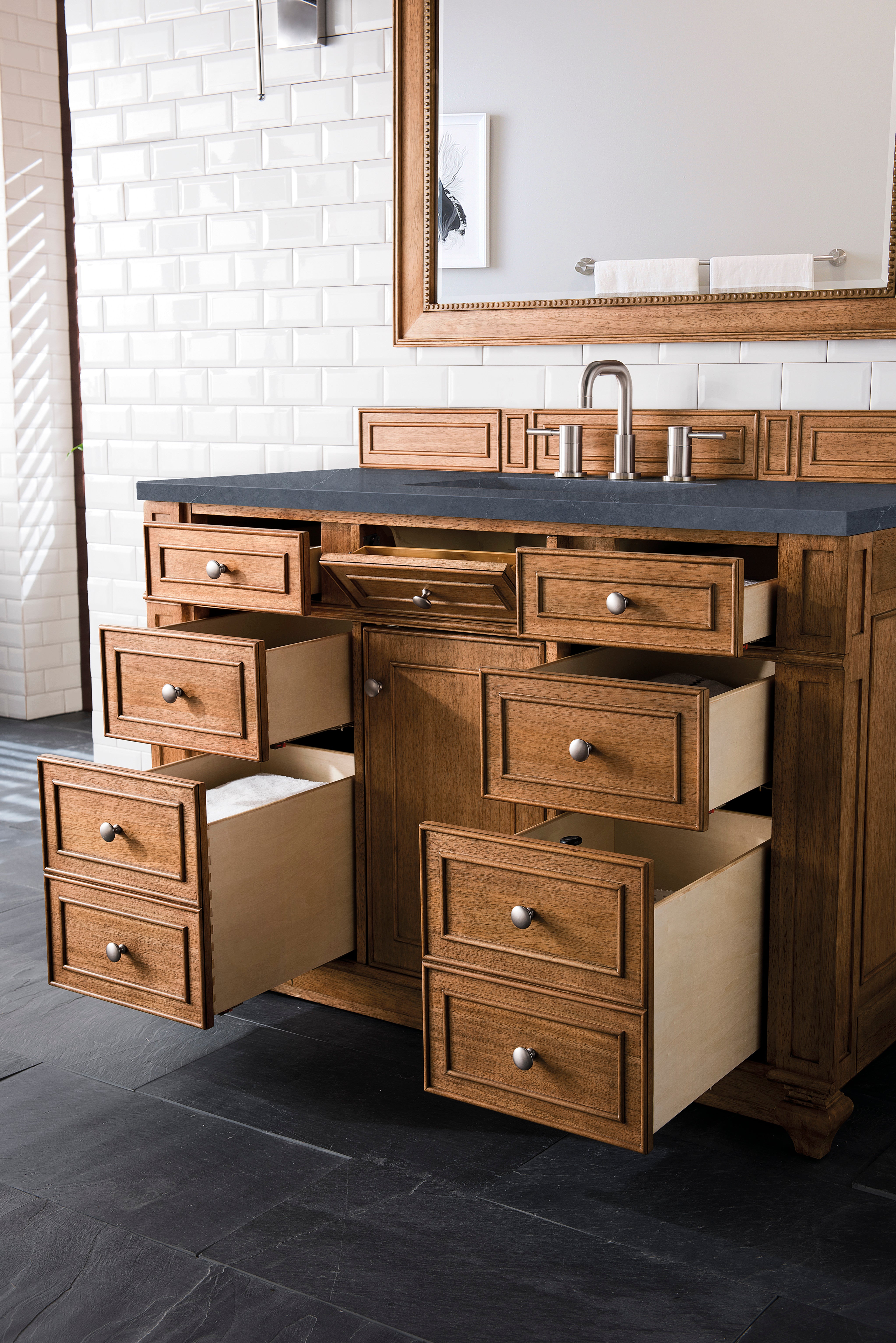 James Martin Bristol 48" Single Vanity in Saddle Brown with 3cm Countertop