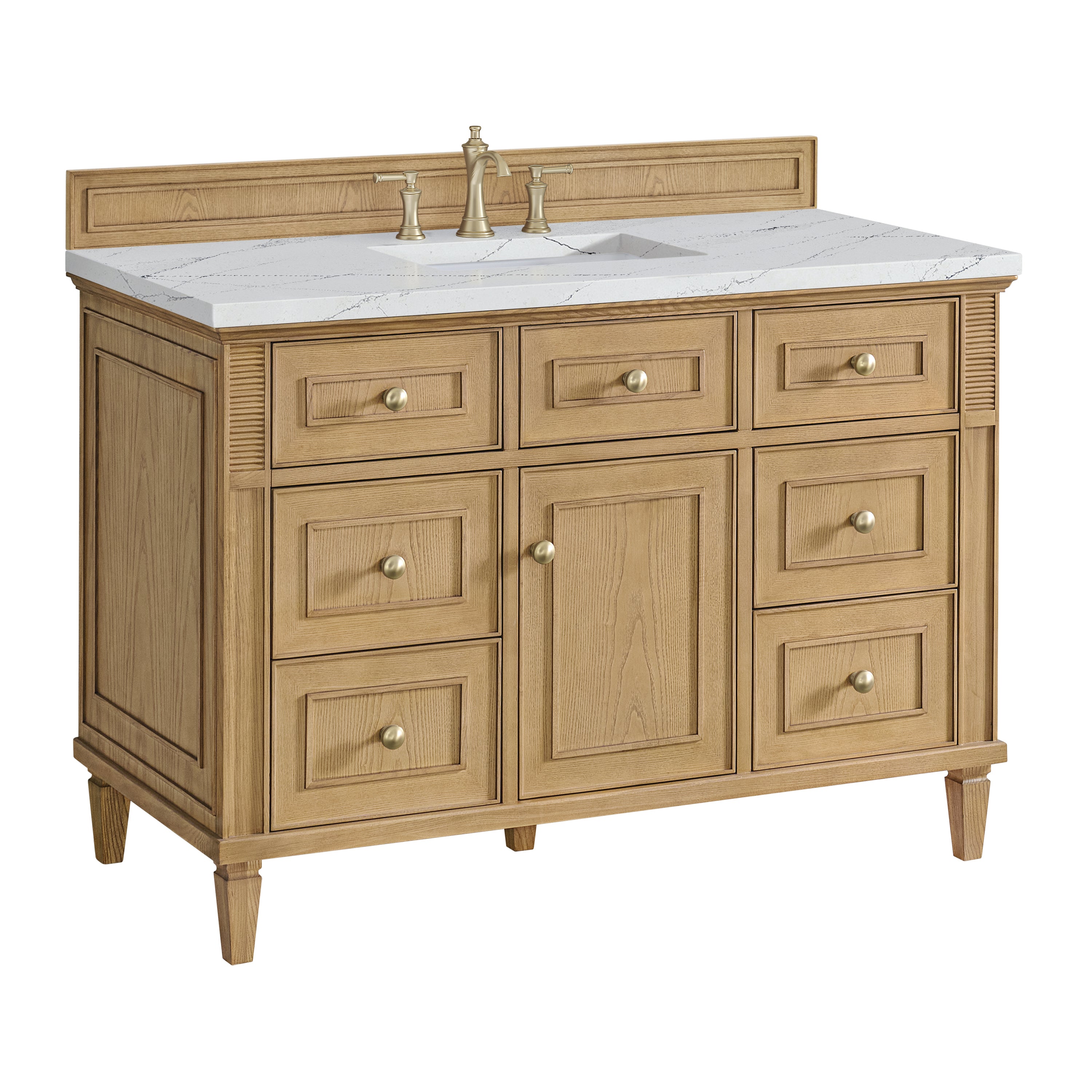 James Martin Lorelai 48" Single Vanity in Light Natural Oak with 3cm Countertop and FreePower Wireless Charger