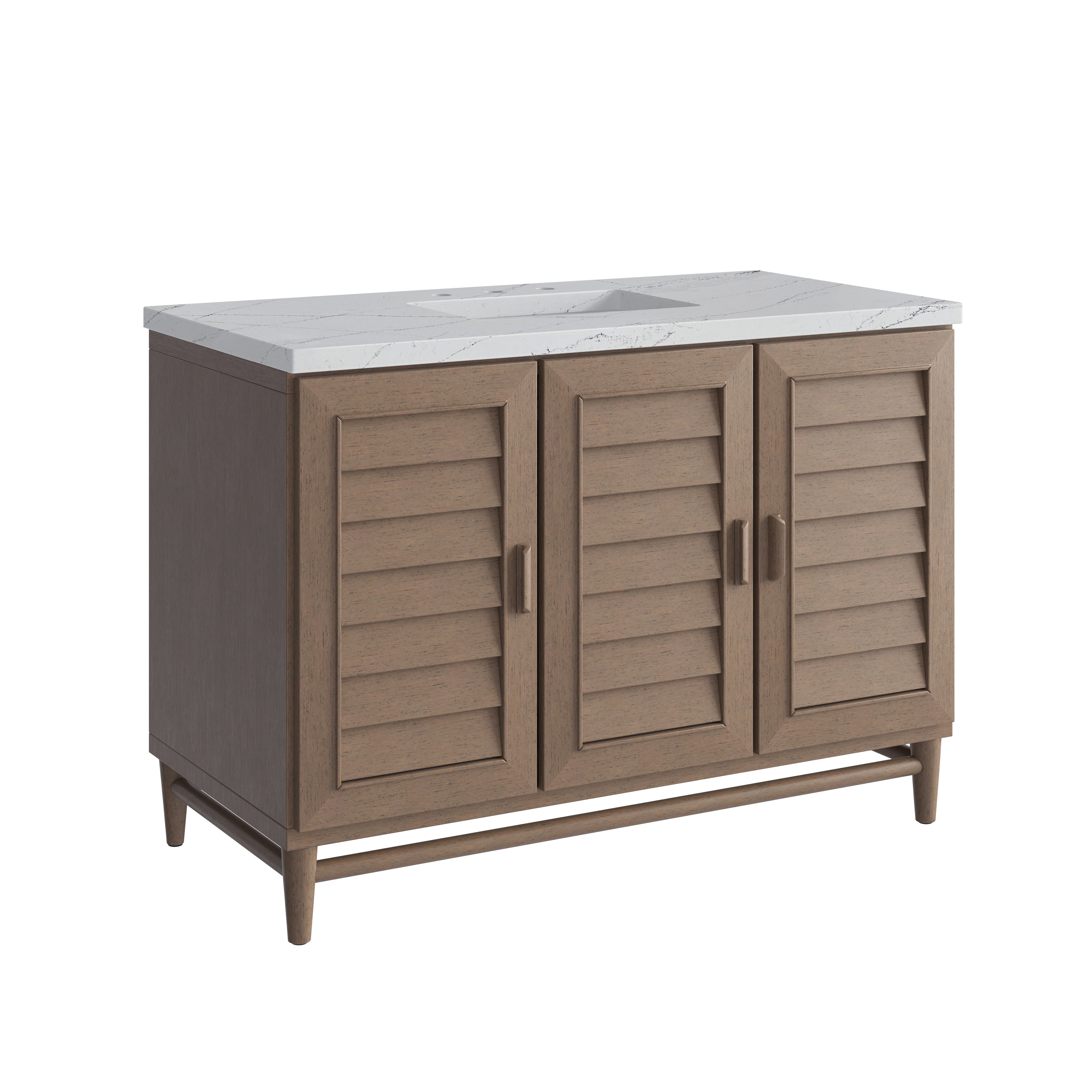 James Martin Portland 48" Single Vanity in Whitewashed Walnut with 3cm Countertop