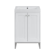 James Martin Chianti 24" Single Vanity in Glossy White with White Glossy Composite Stone Top