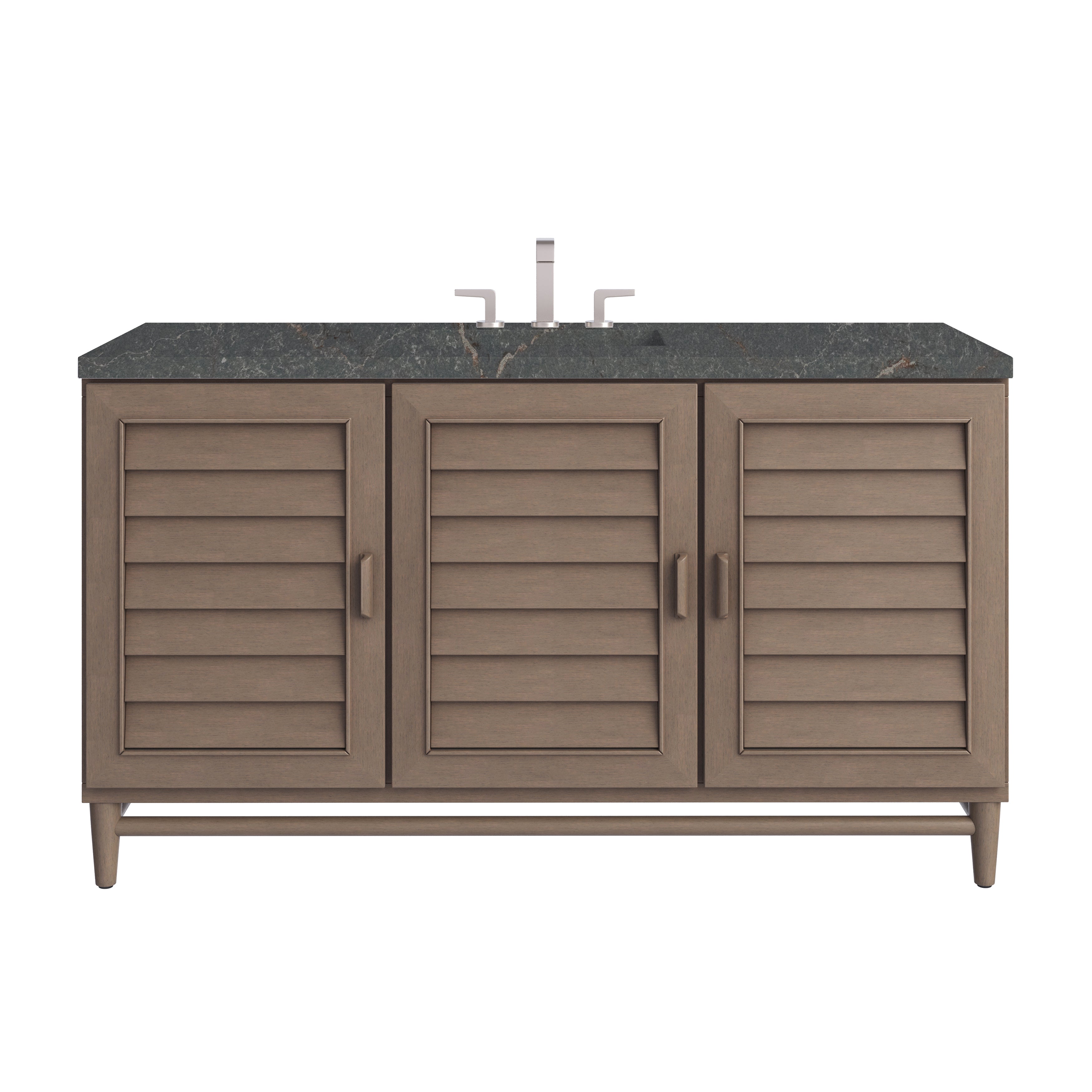 James Martin Portland 60" Single Vanity in Whitewashed Walnut with 3cm Countertop