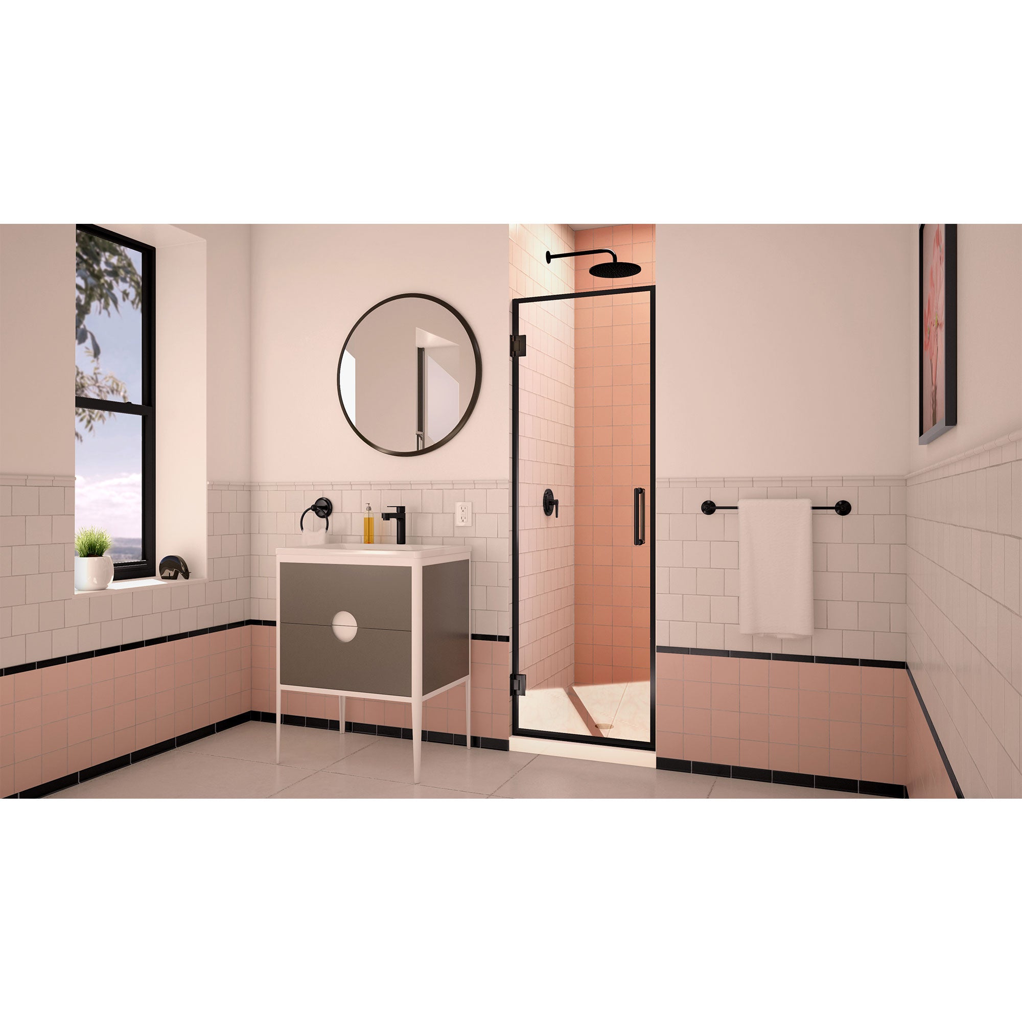 DreamLine Unidoor Edge 24 in. W x 72 in. H Shower Door
