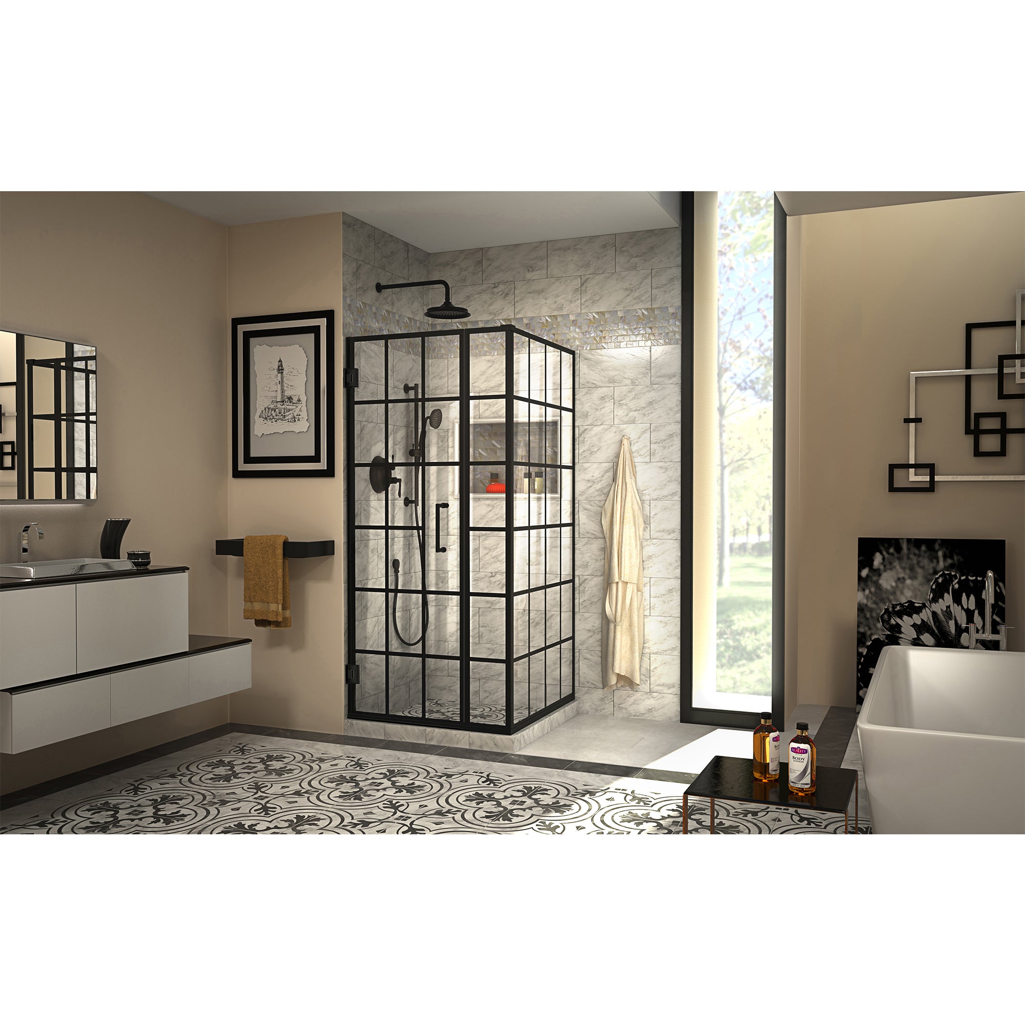 DreamLine Unidoor Toulon 33.88" W Shower Enclosure