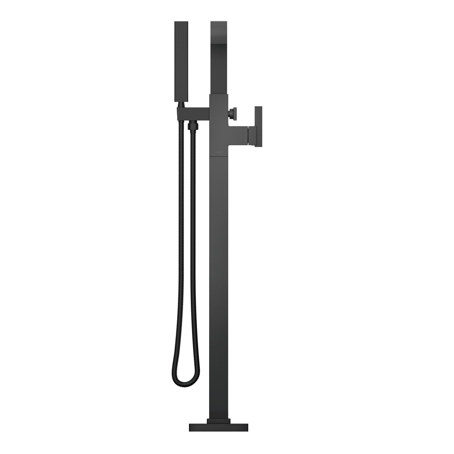 Square Floor Mount Tub Filler Trim Kit with Handshower