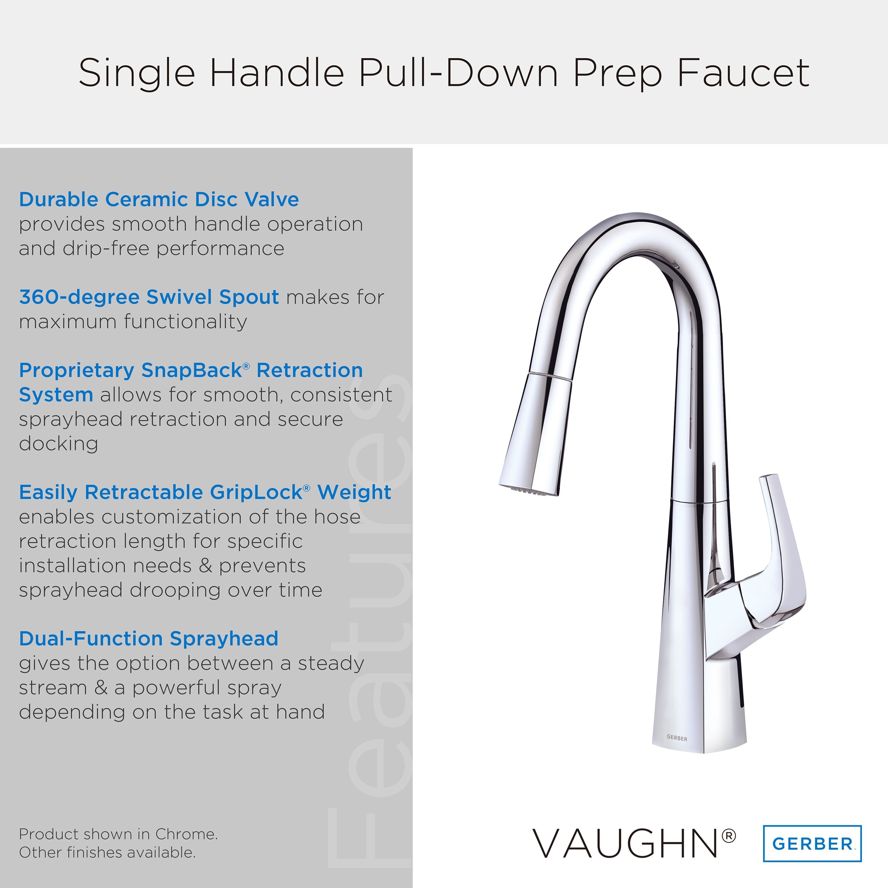 Vaughn® Single Handle Pull-Down Prep Faucet