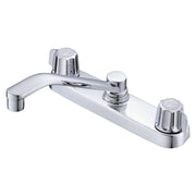 Gerber Classics™ Two Handle Cover Plate Mounted Kitchen Faucet with Metal Fluted Handles and D-Tube Swing Spout