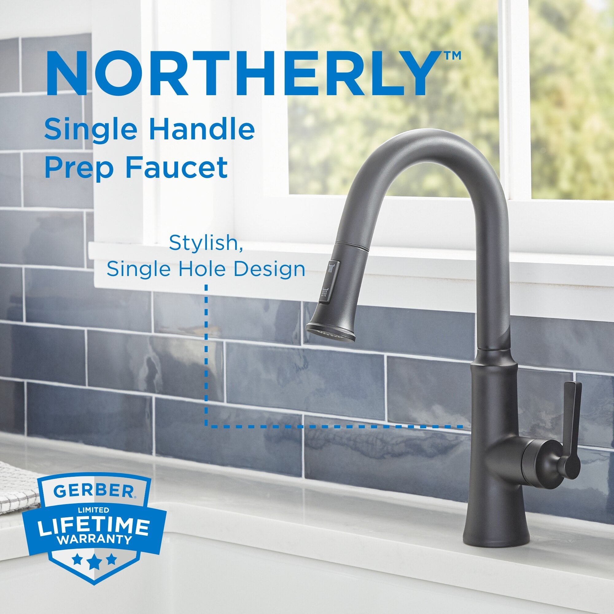 Northerly™ Single Handle Pull-Down Prep Faucet