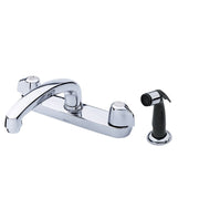 Gerber Classics™ Two Handle Cover Plate Mounted Kitchen Faucet with Metal Handles and Sidespray