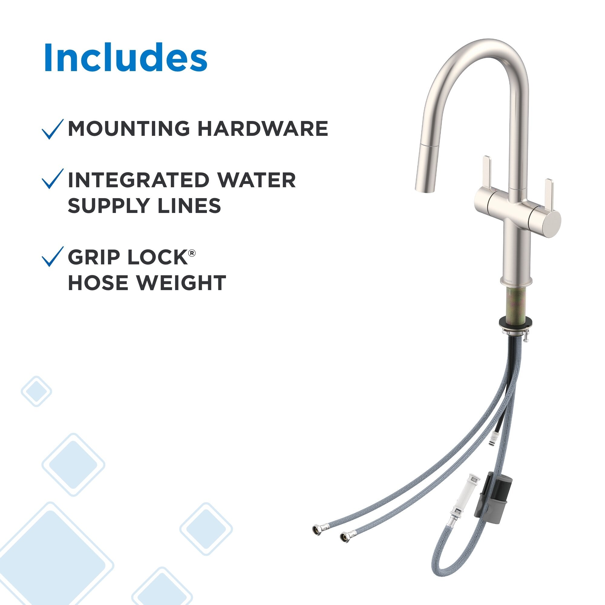 Gerber Amalfi Two Handle Pull-Down Kitchen Faucet 1.75 GPM (Choose Finish)
