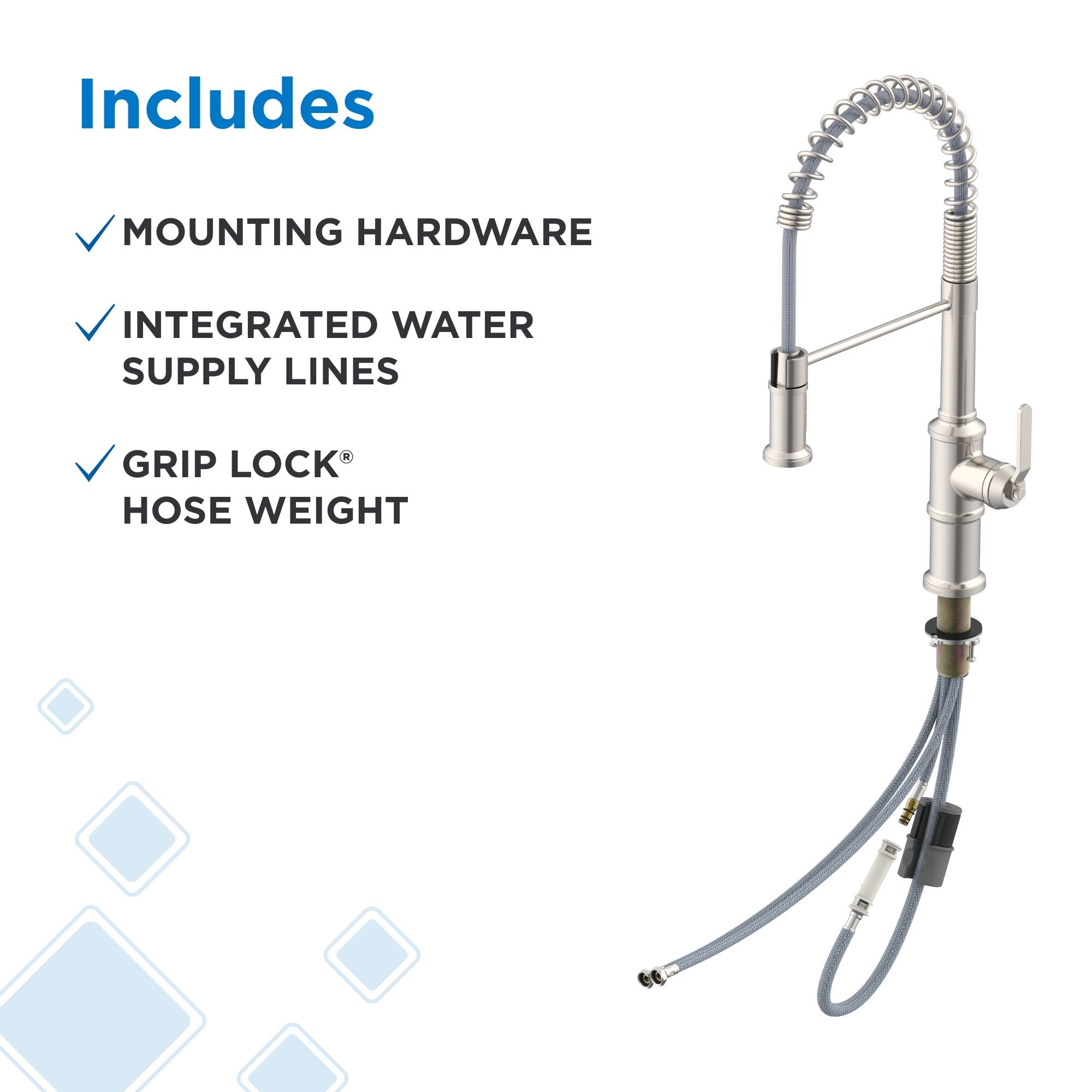 Kinzie® Pre-Rinse Single Handle Pull-Down Kitchen Faucet