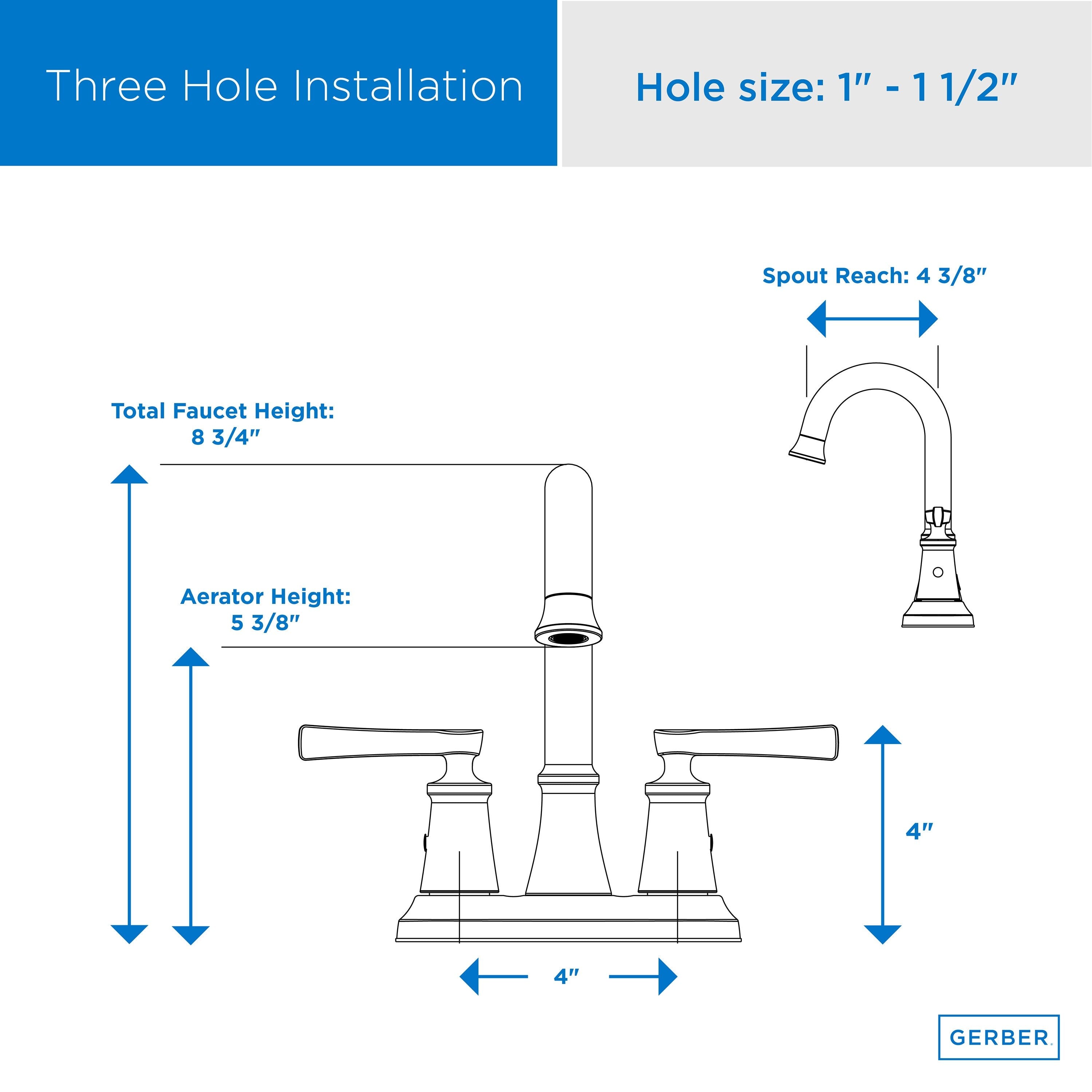 Northerly™ Two Handle Centerset Bathroom Faucet with 50/50 Touch-Down Drain