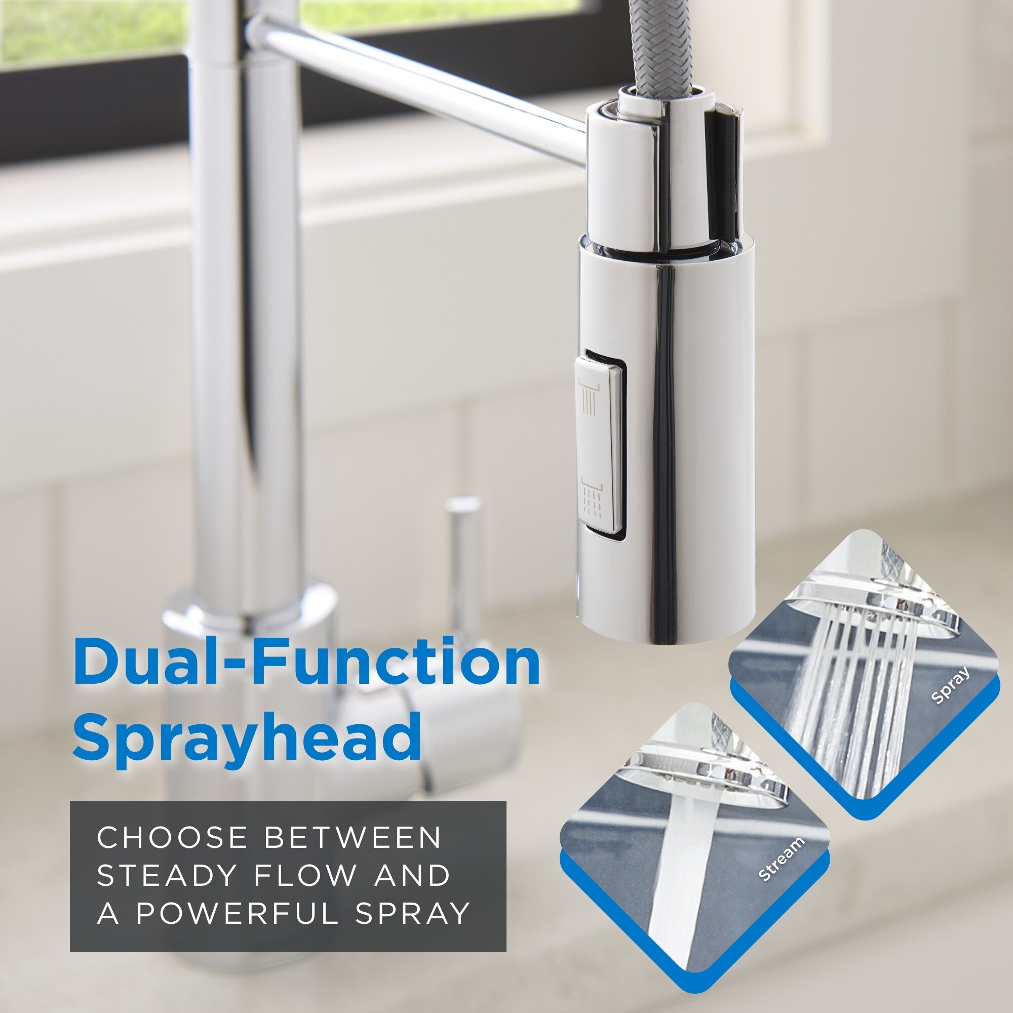 The Foodie® Pre-Rinse Single Handle Pull-Down Kitchen Faucet