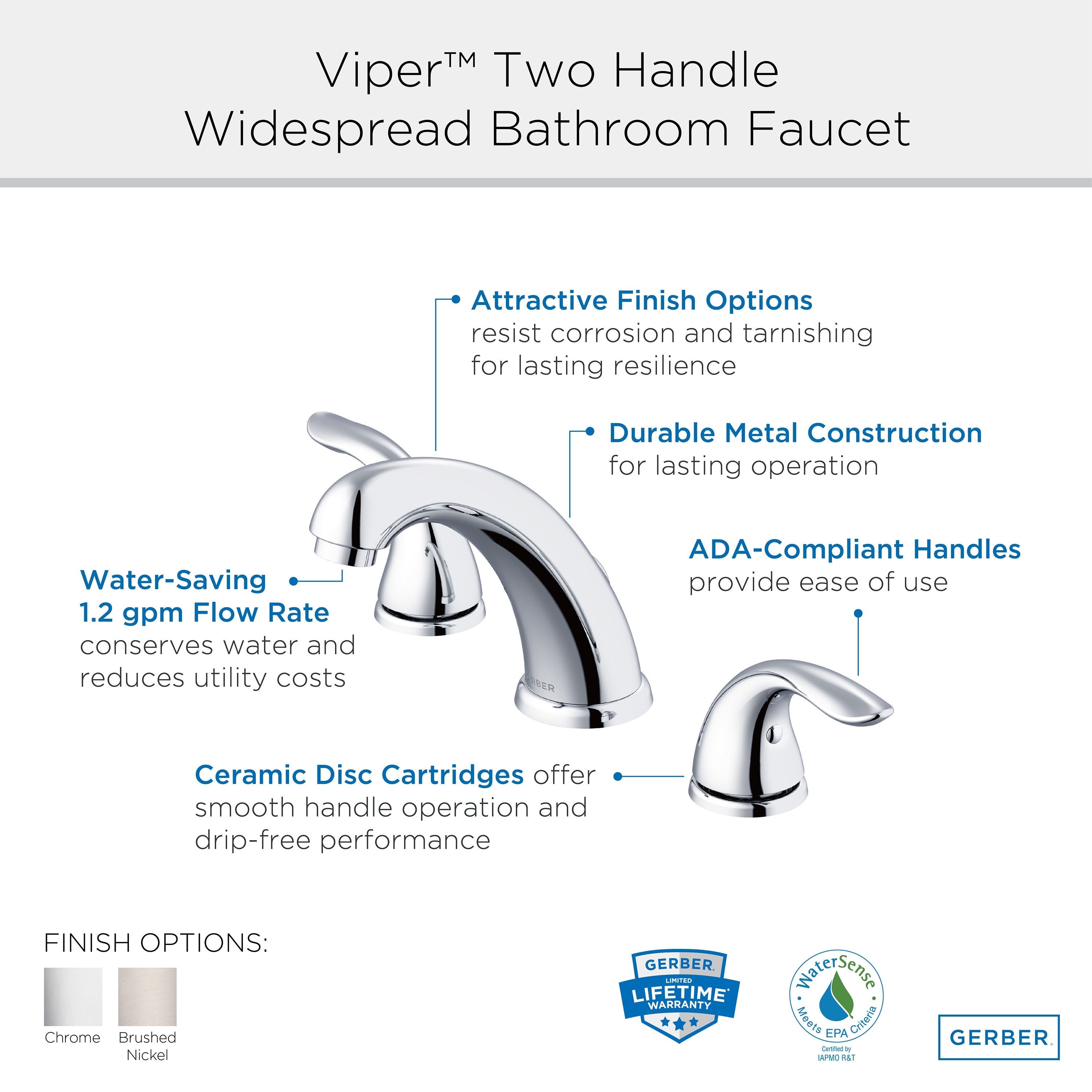 Viper™ Two Handle Widespread Bathroom Faucet