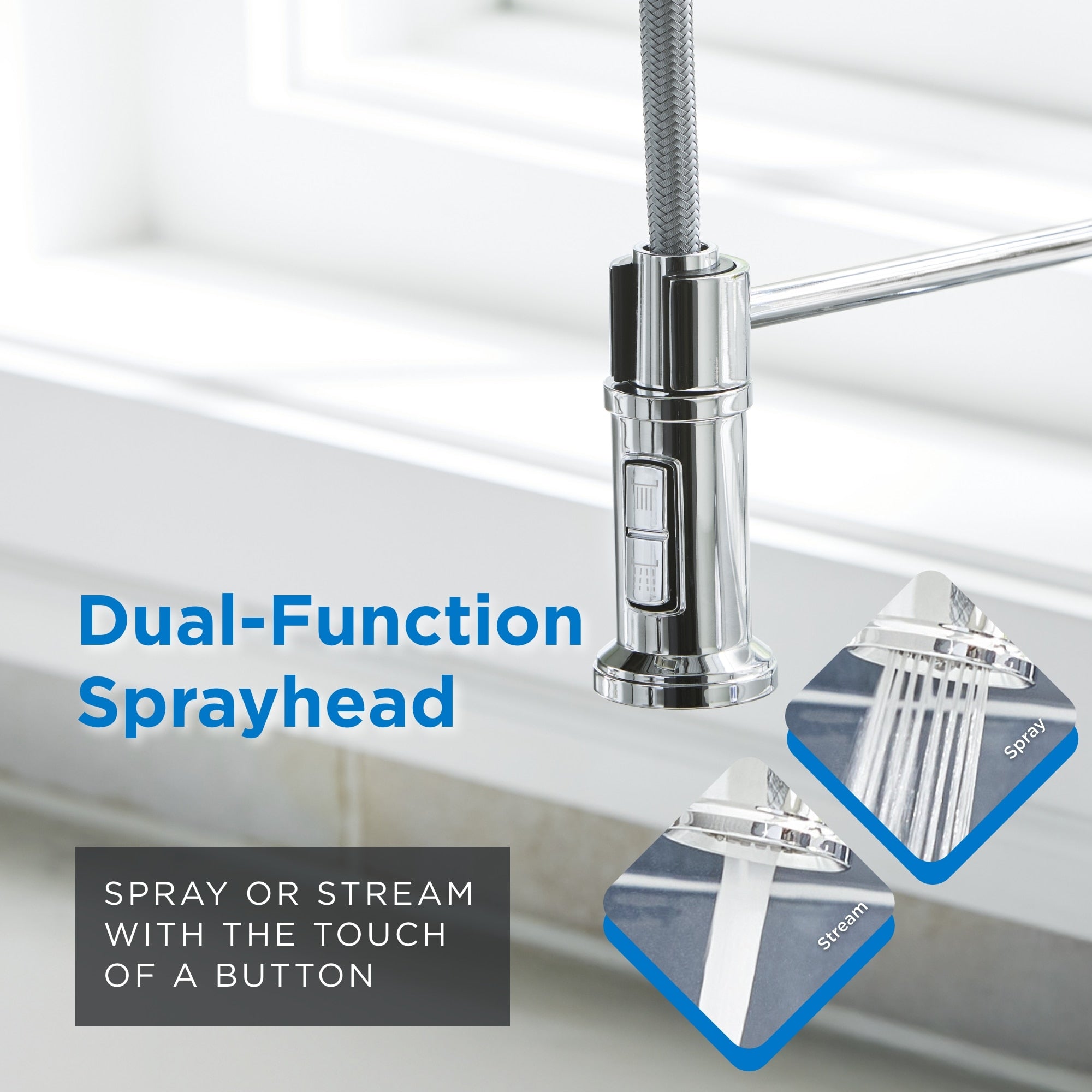 Kinzie® Pre-Rinse Single Handle Pull-Down Kitchen Faucet