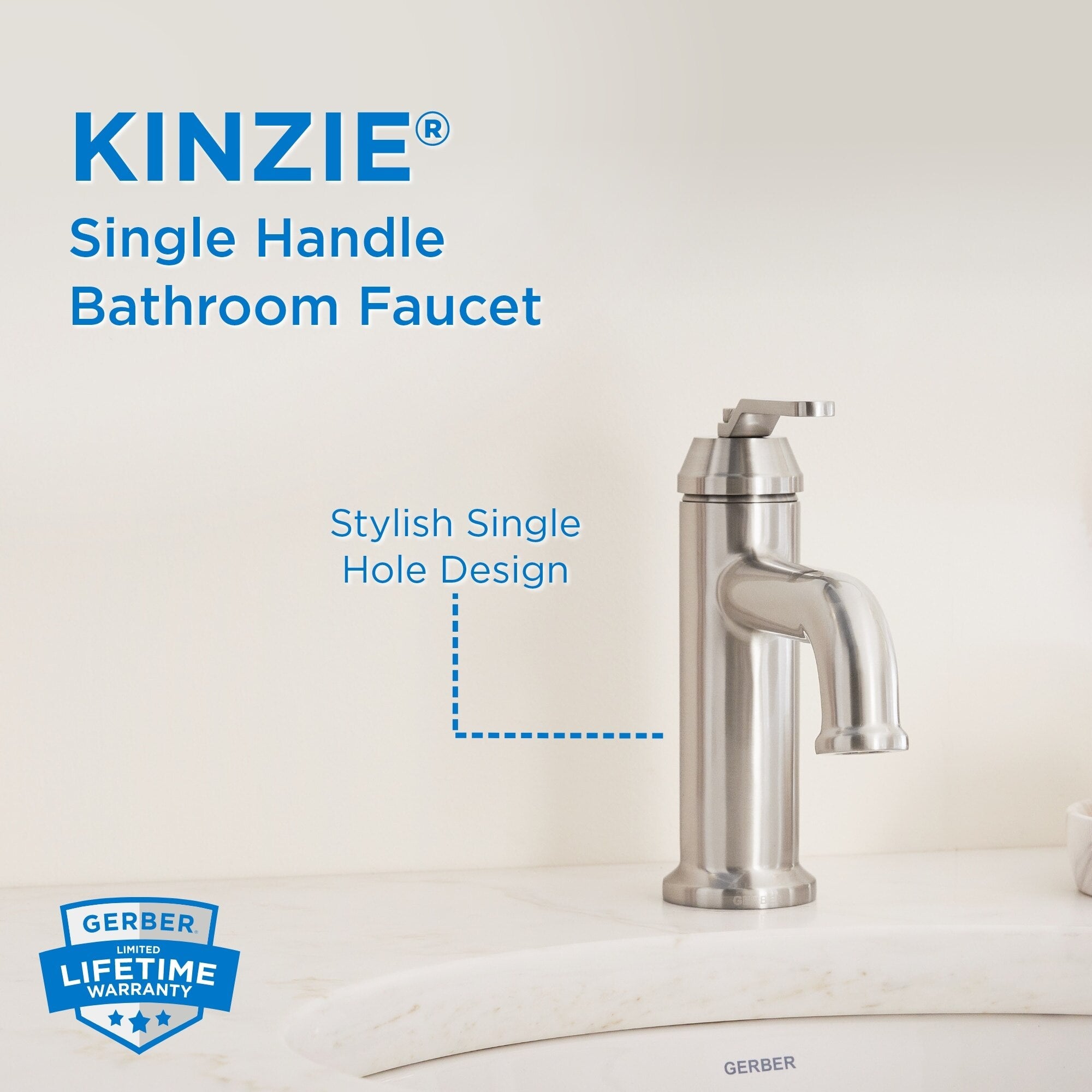 Kinzie® Single Handle Bathroom Faucet with Metal Touch-Down Drain