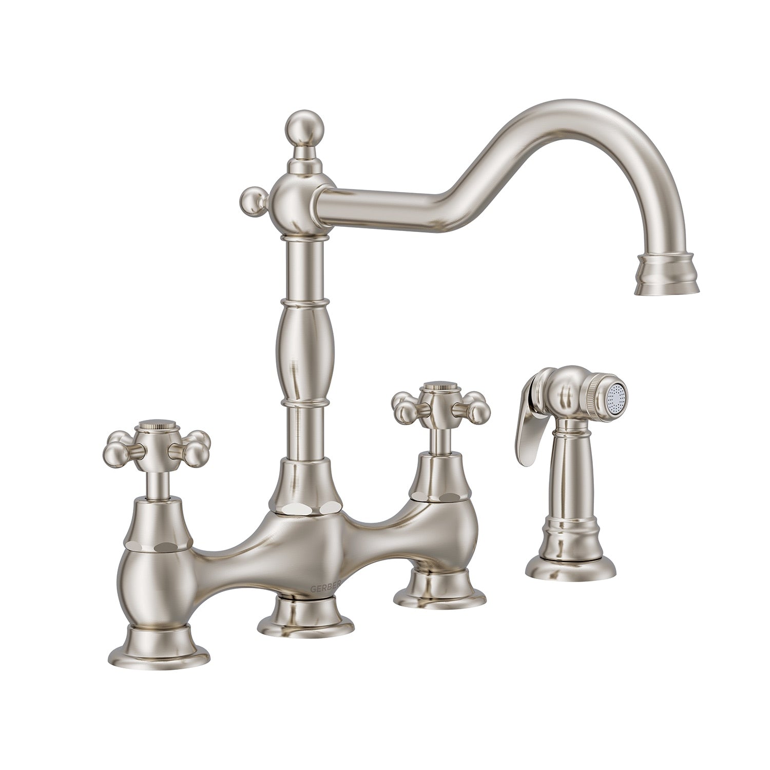 Opulence® Two Handle Bridge Faucet with Sidespray