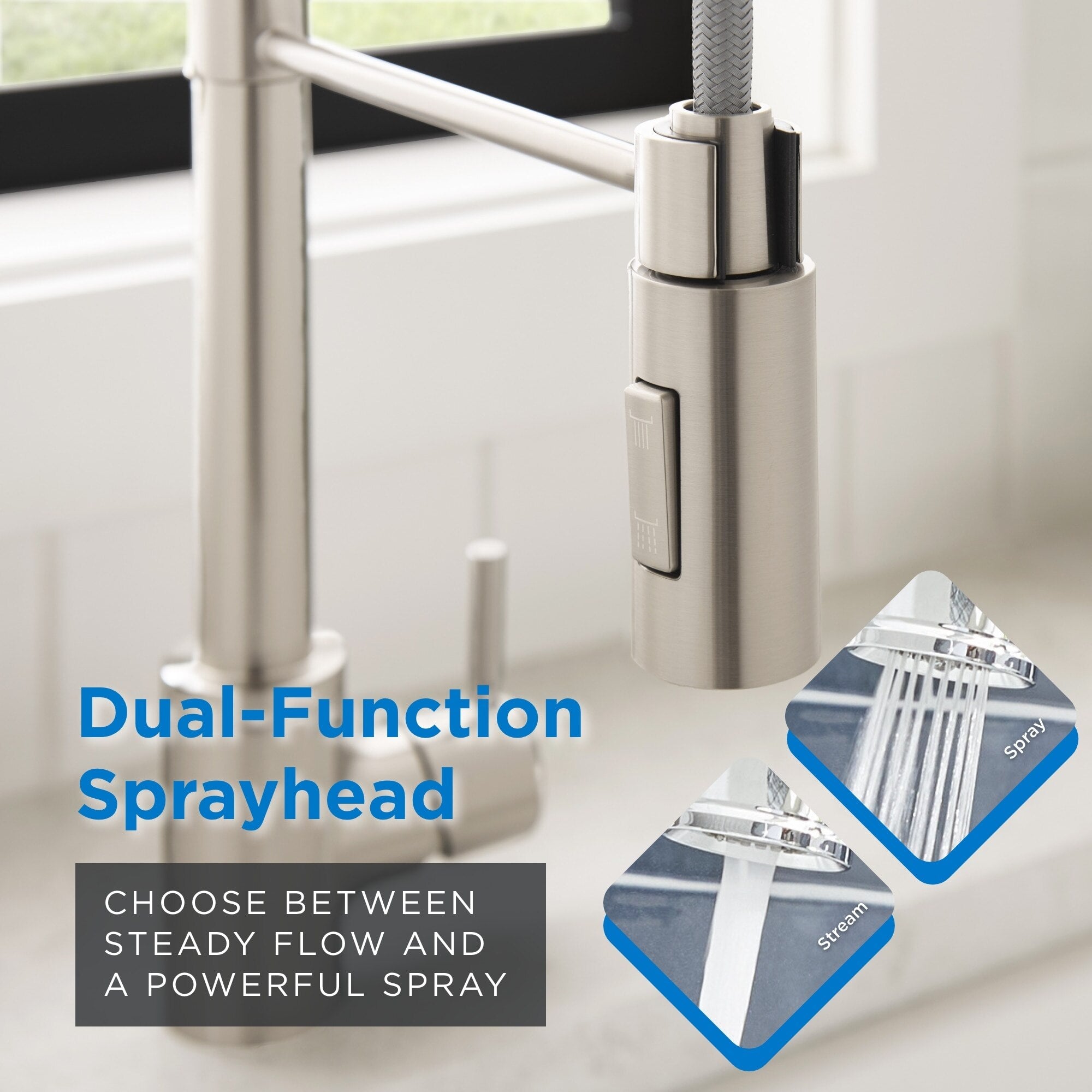 The Foodie® Pre-Rinse Single Handle Pull-Down Kitchen Faucet