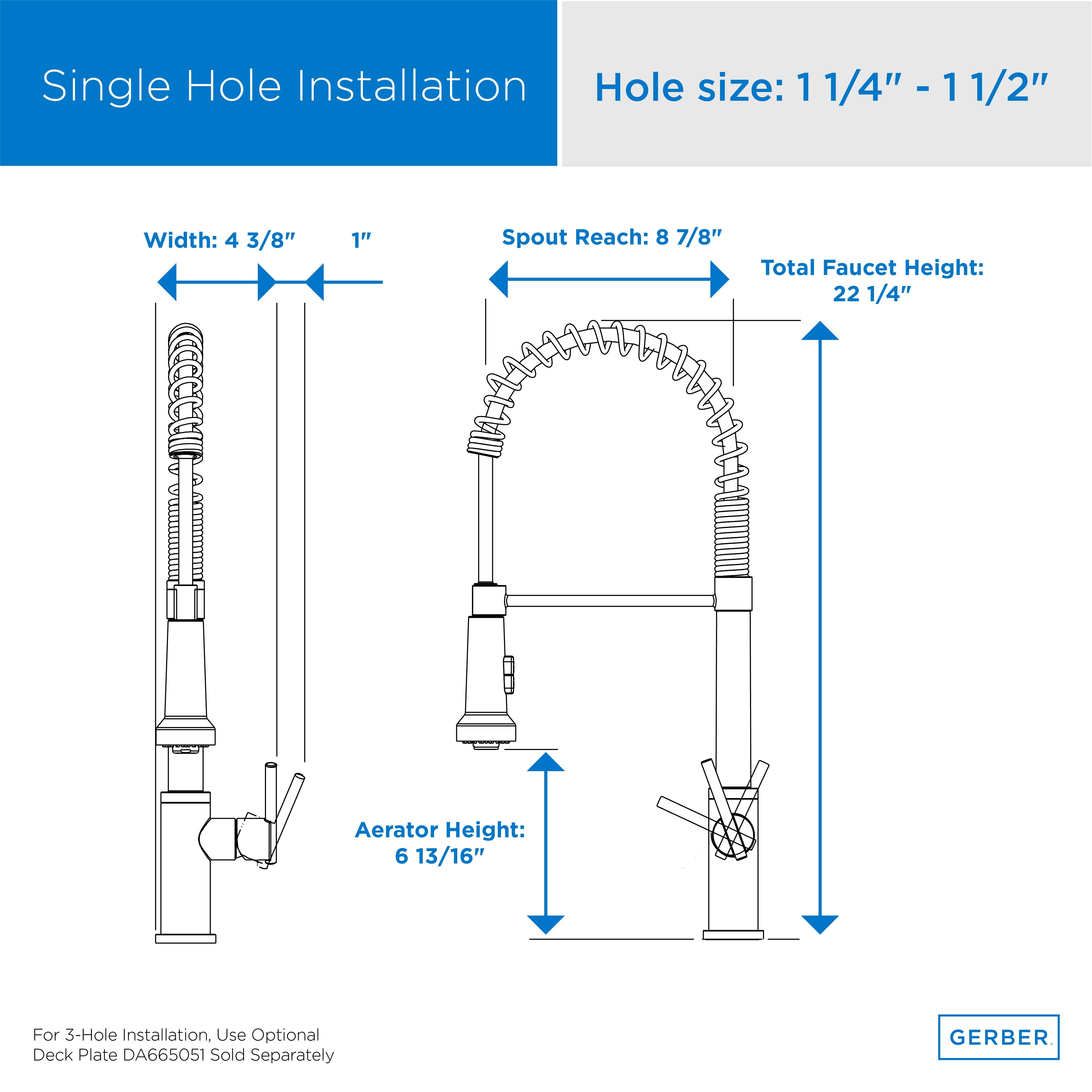 Parma® Single Handle Pre-Rinse Pull-Down Kitchen Faucet