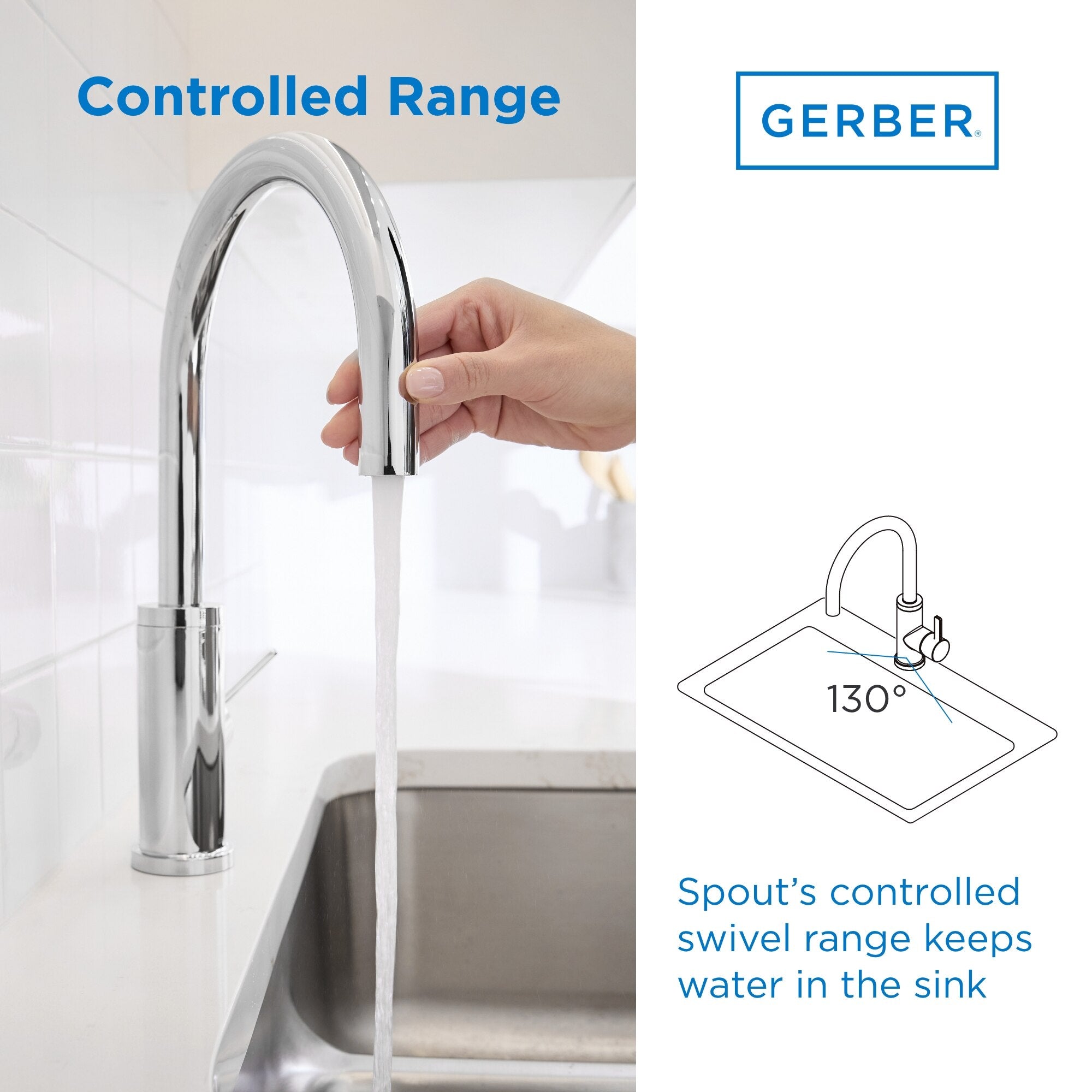 Amalfi™ Single Handle Fixed Swivel Kitchen Faucet